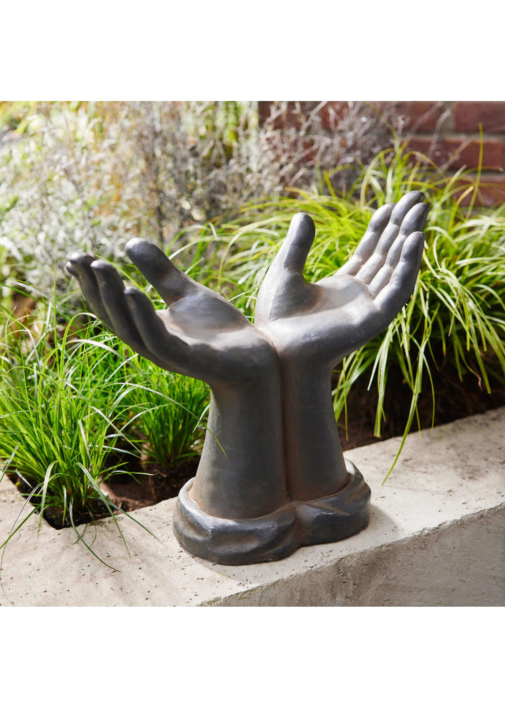 Decoris Pot Hands Statue - Anthracite 36 x 20 x 43cm