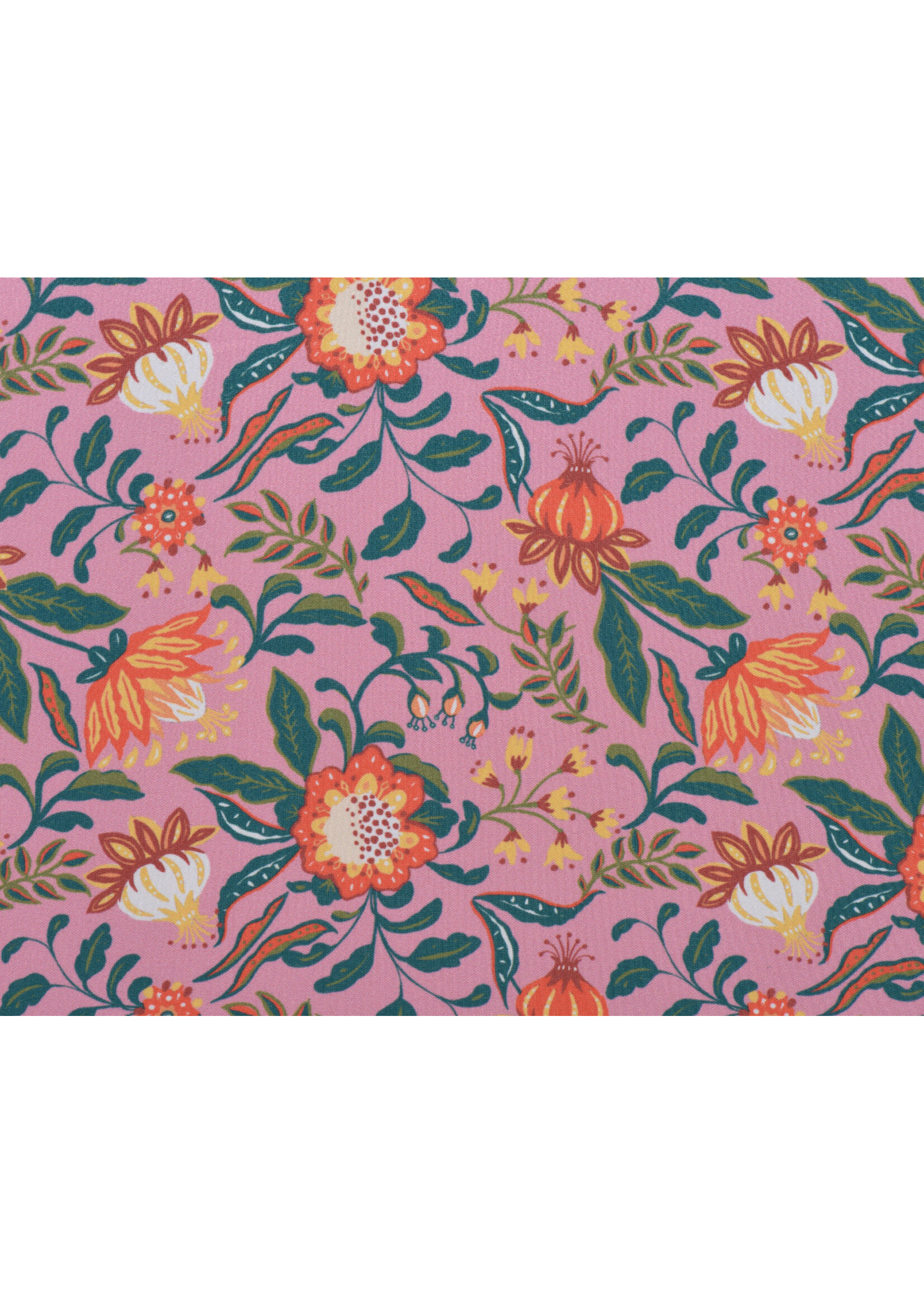 Decoris Floral Parasol with Tassels Pink Or Cream