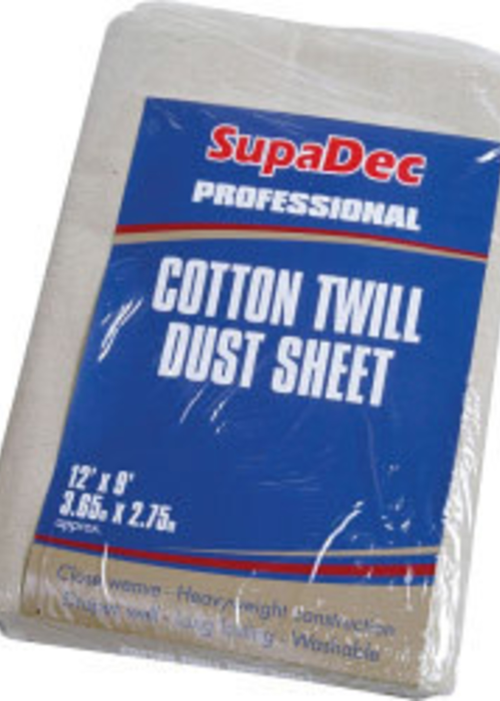 SupaDec SupaDec Cotton Dust Sheet 12x9  3.6mtr x 2.7mtr