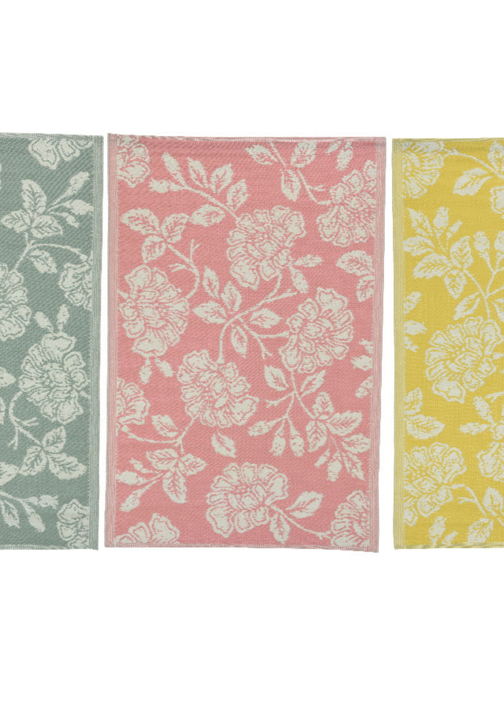 Decoris Outdoor Rug Flower Pastel Pink, Pink, Yellow  180 x 120cm