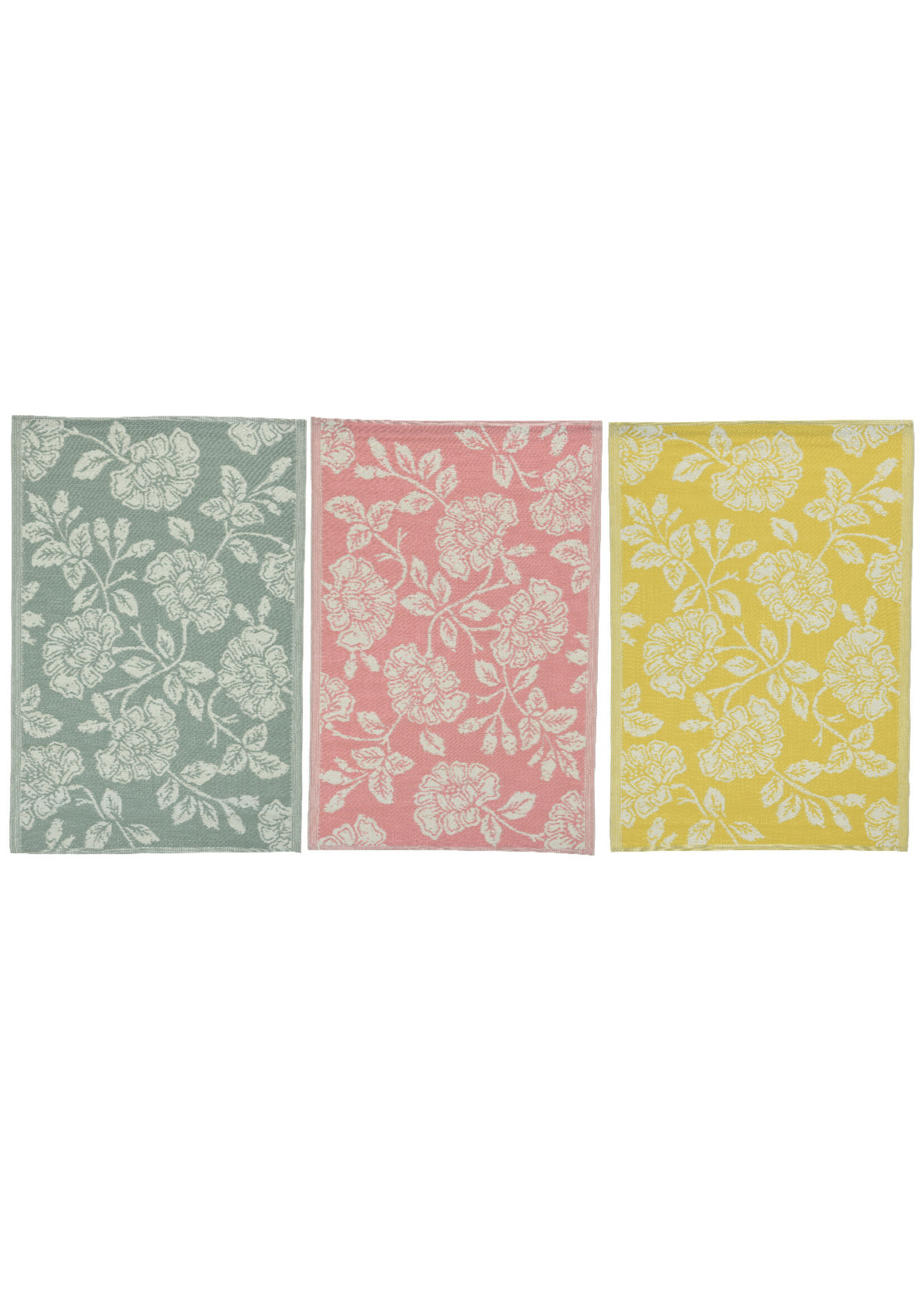 Decoris Outdoor Rug Flower Pastel Pink, Pink, Yellow  180 x 120cm