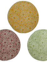 Decoris Outdoor Rug Round Floral- Yellow, Red, Yellow  150cm