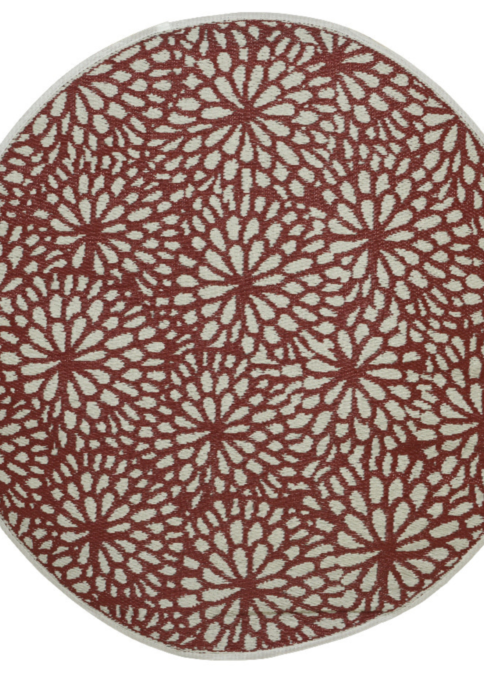 Decoris Outdoor Rug Round Floral- Yellow, Red, Yellow  150cm