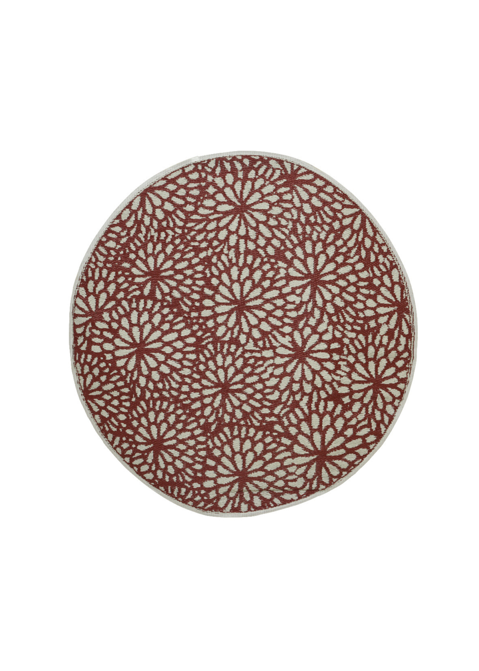 Decoris Outdoor Rug Round Floral- Yellow, Red, Yellow  150cm