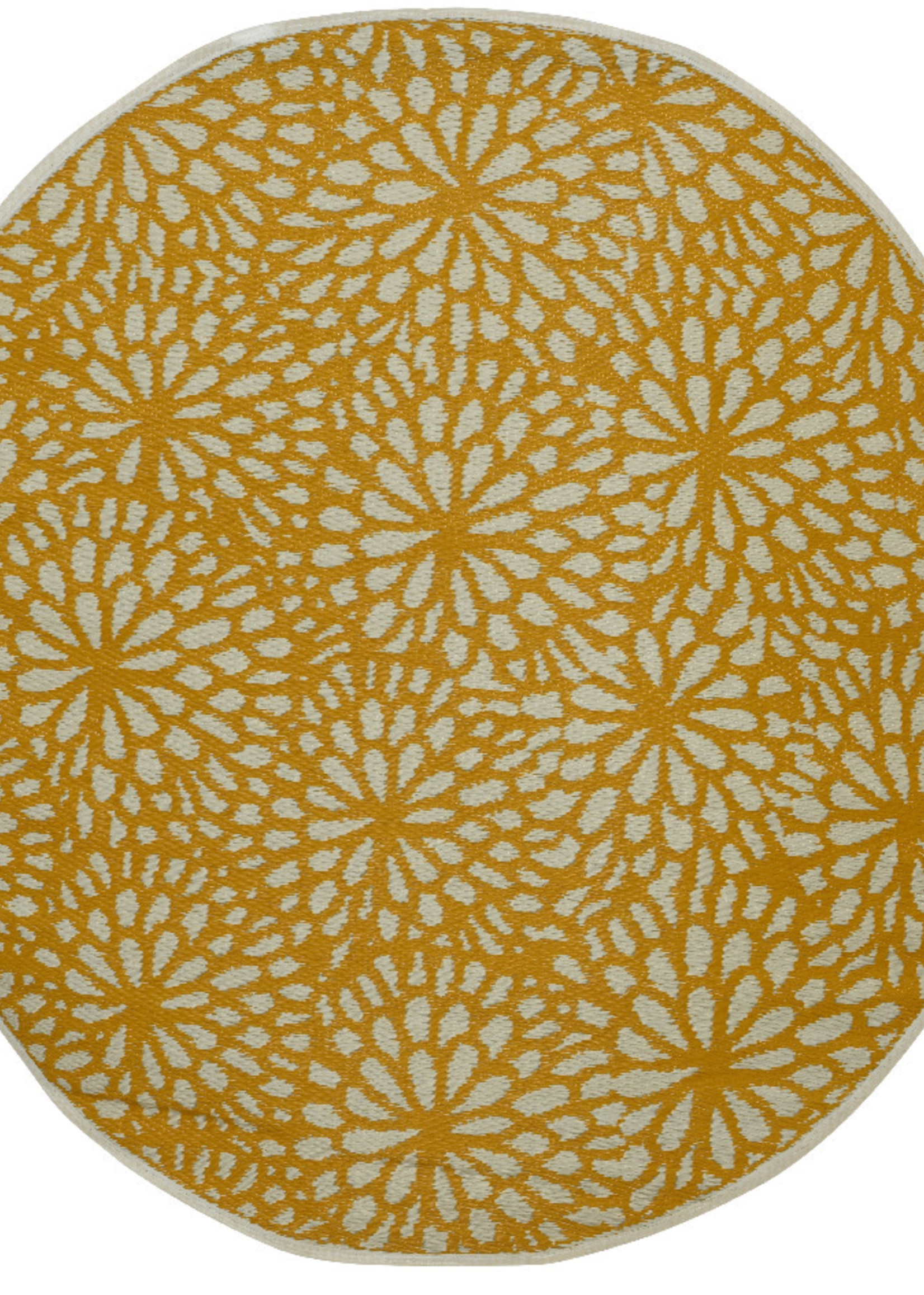 Decoris Outdoor Rug Round Floral- Yellow, Red, Yellow  150cm