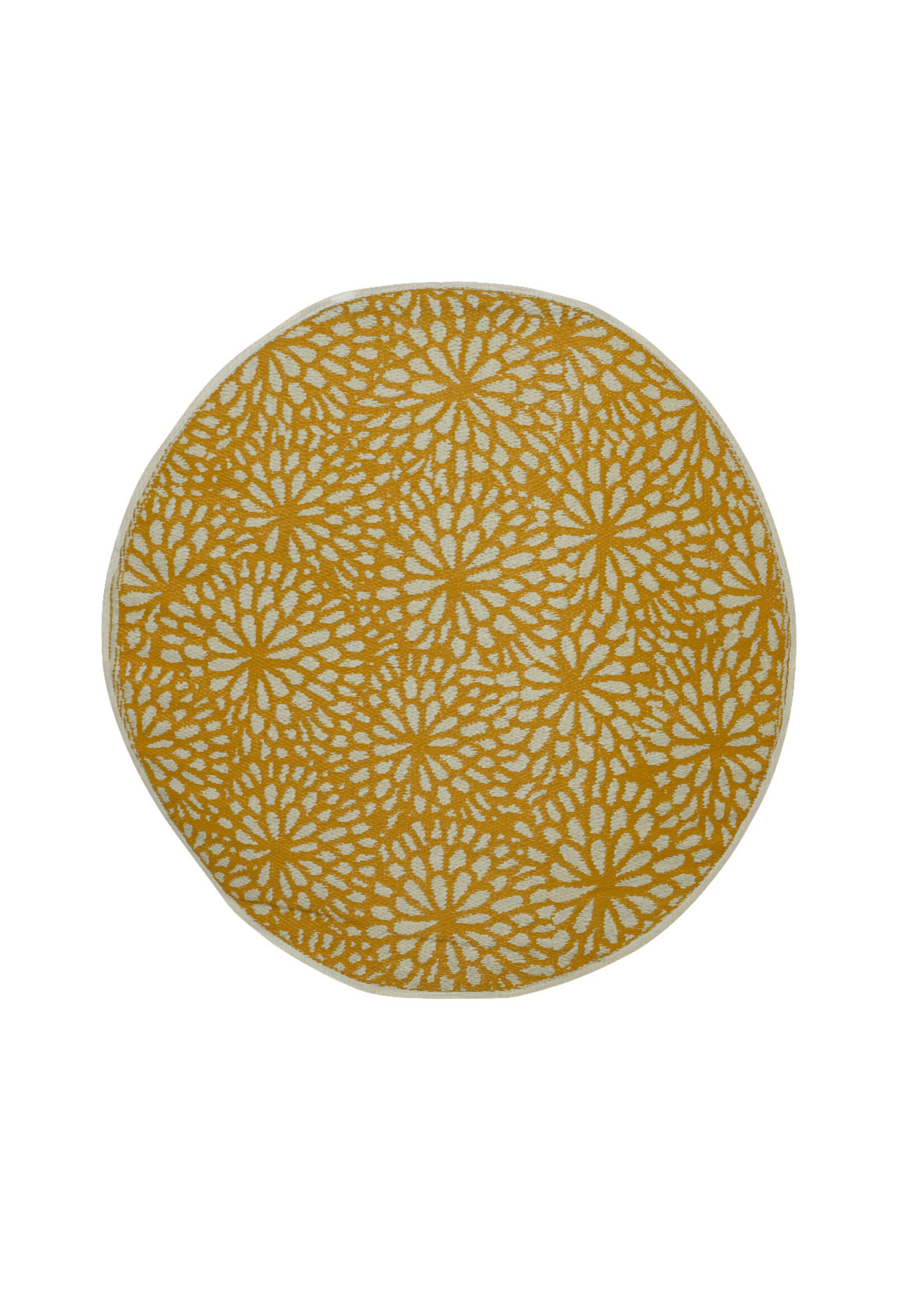 Decoris Outdoor Rug Round Floral- Yellow, Red, Yellow  150cm
