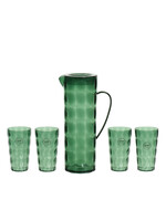 Decoris Green Tall Plastic Jug And 4 Cups
