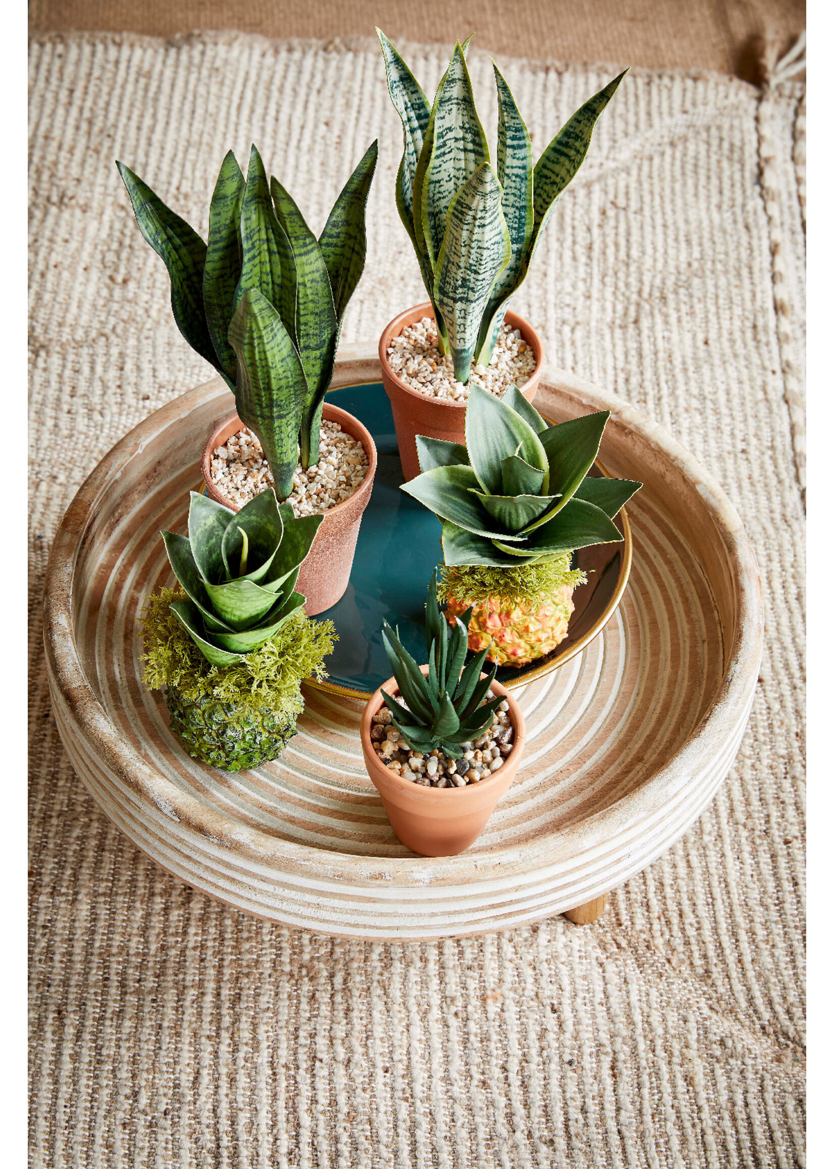 Everlands Artificial Sansevieria Plant in a Pot 28 x 13cm - two styles