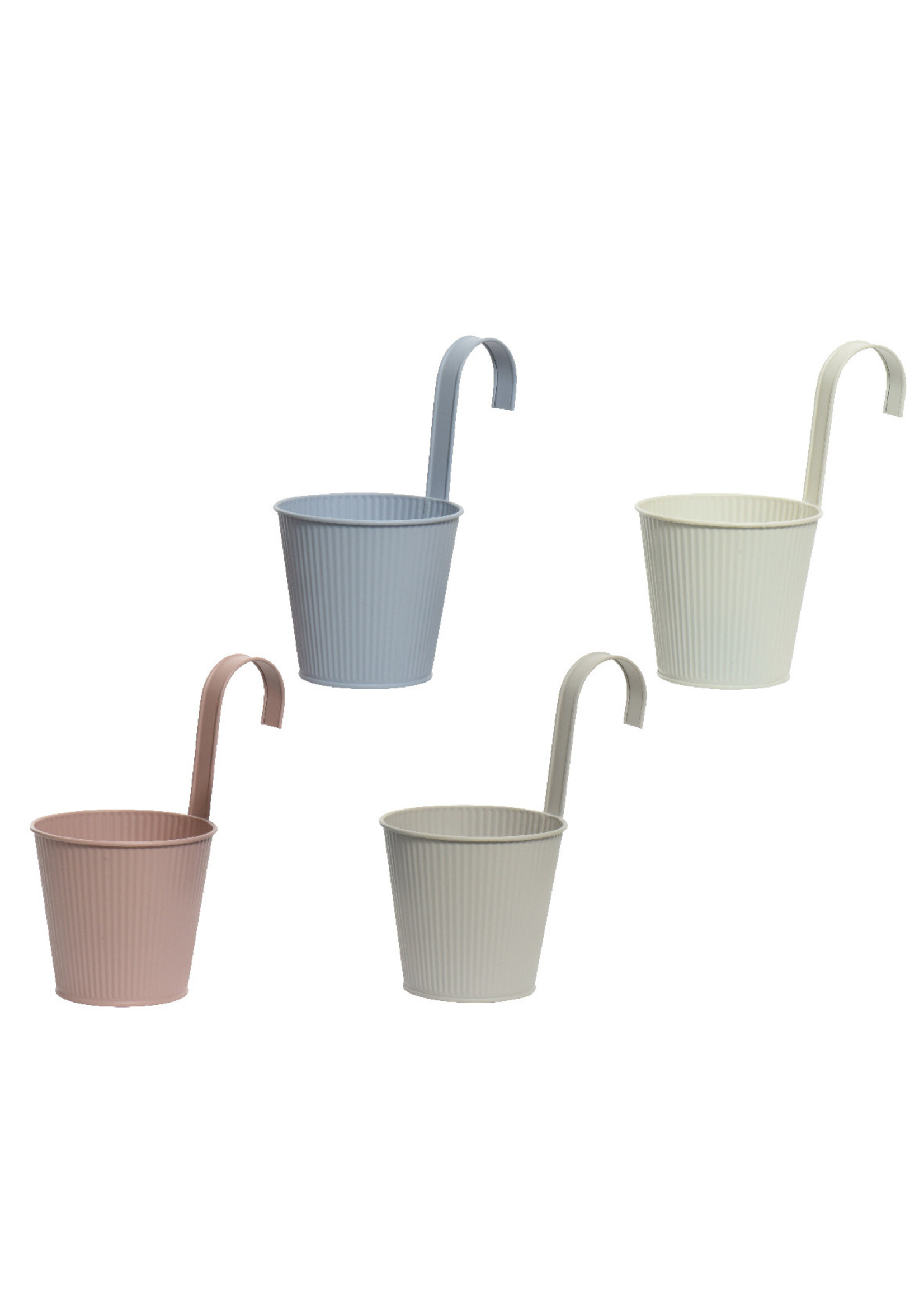 Decoris Hanging Planter Zinc - Pastel Colours 24 x 14cm
