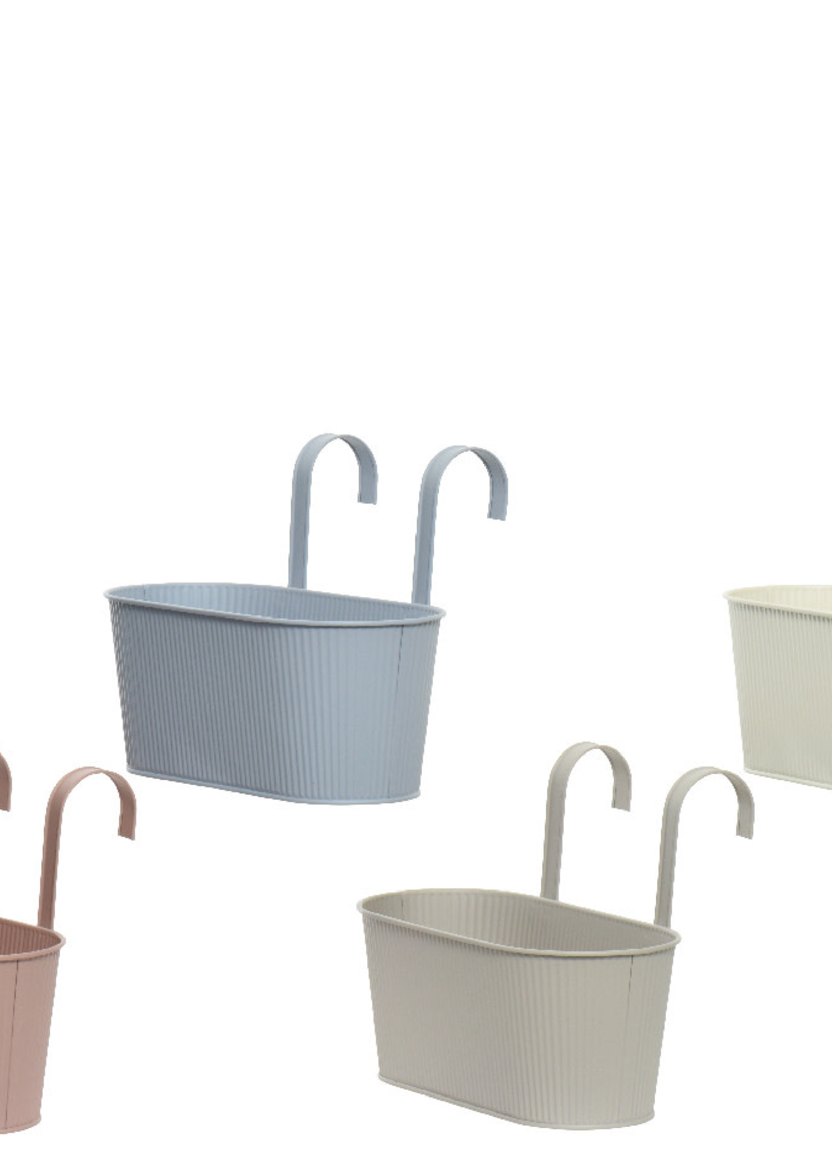 Decoris Oval Zinc Hanging Planter - 4 Pastel Colours Available