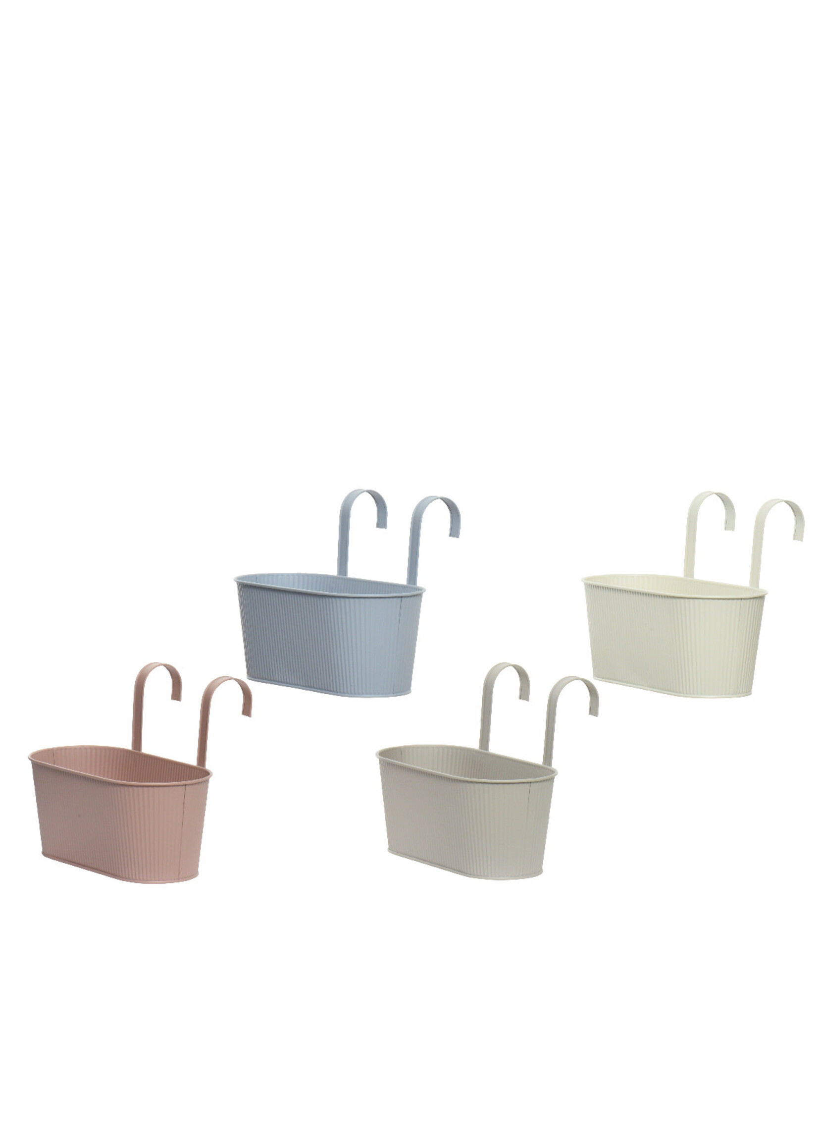 Decoris Oval Zinc Hanging Planter - 4 Pastel Colours Available