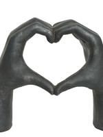 Decoris Pot Hands Statue Heart Shape - Anthracite 33 x 47 x 16cm