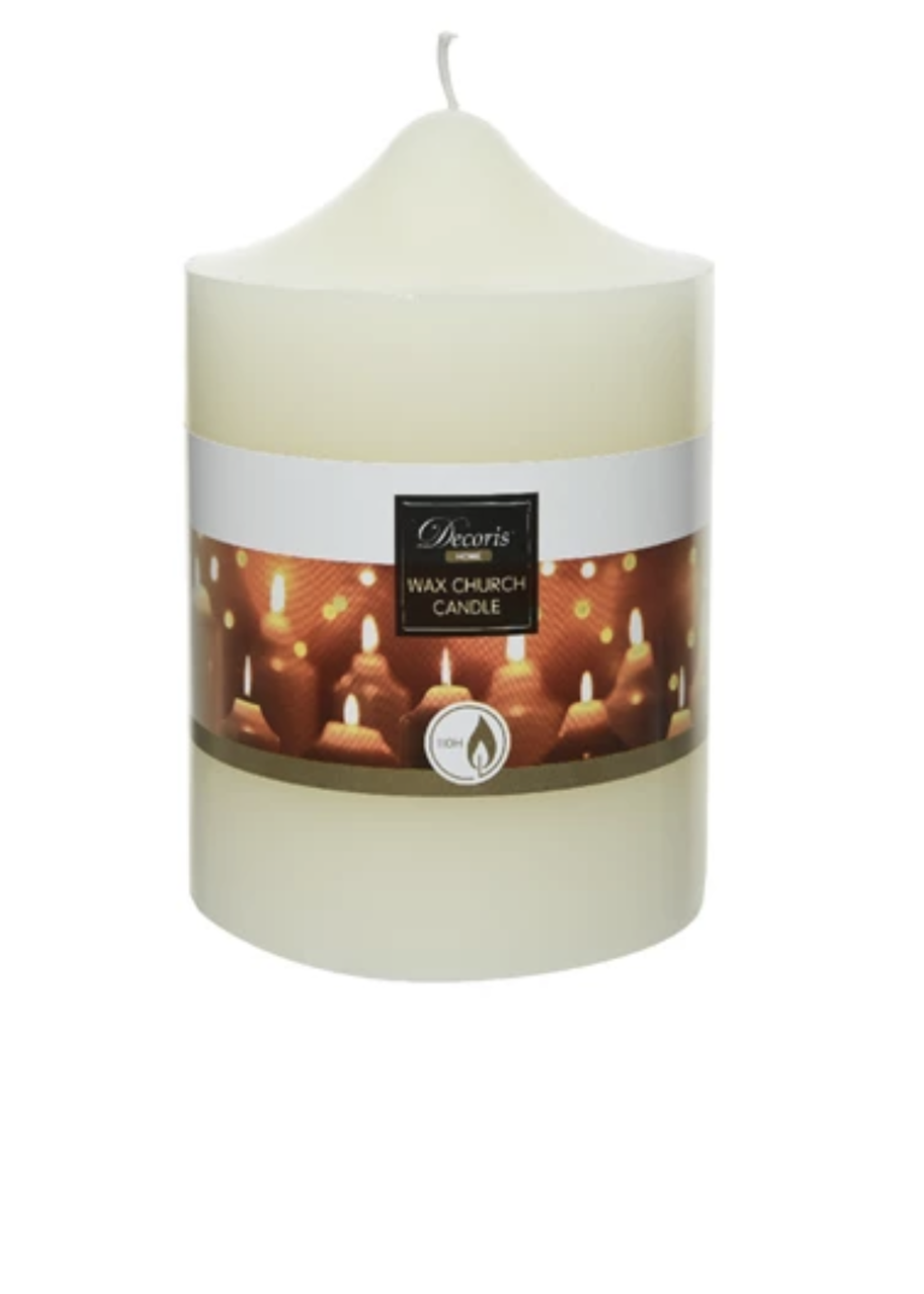 Decoris Church Pillar Candle Ivory 10 x 15cm 110Hours