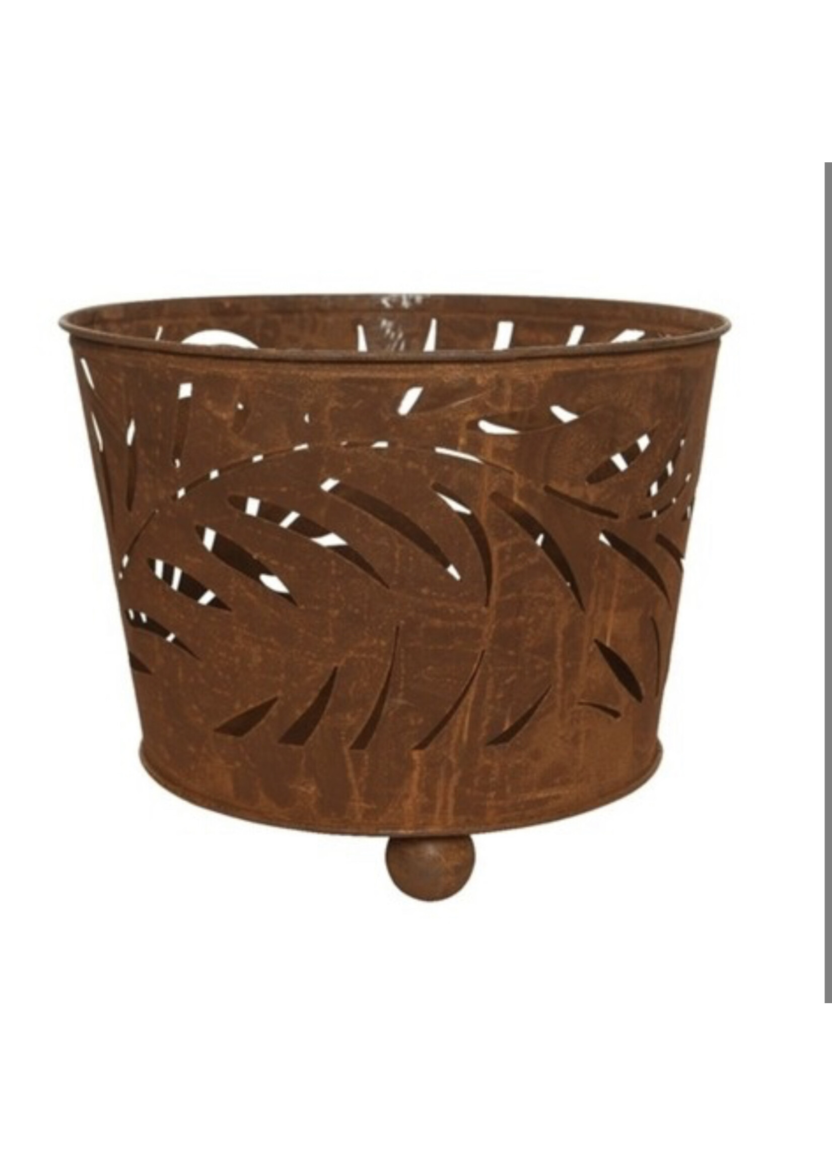 Decoris Rust Fire Basket Leaf Print