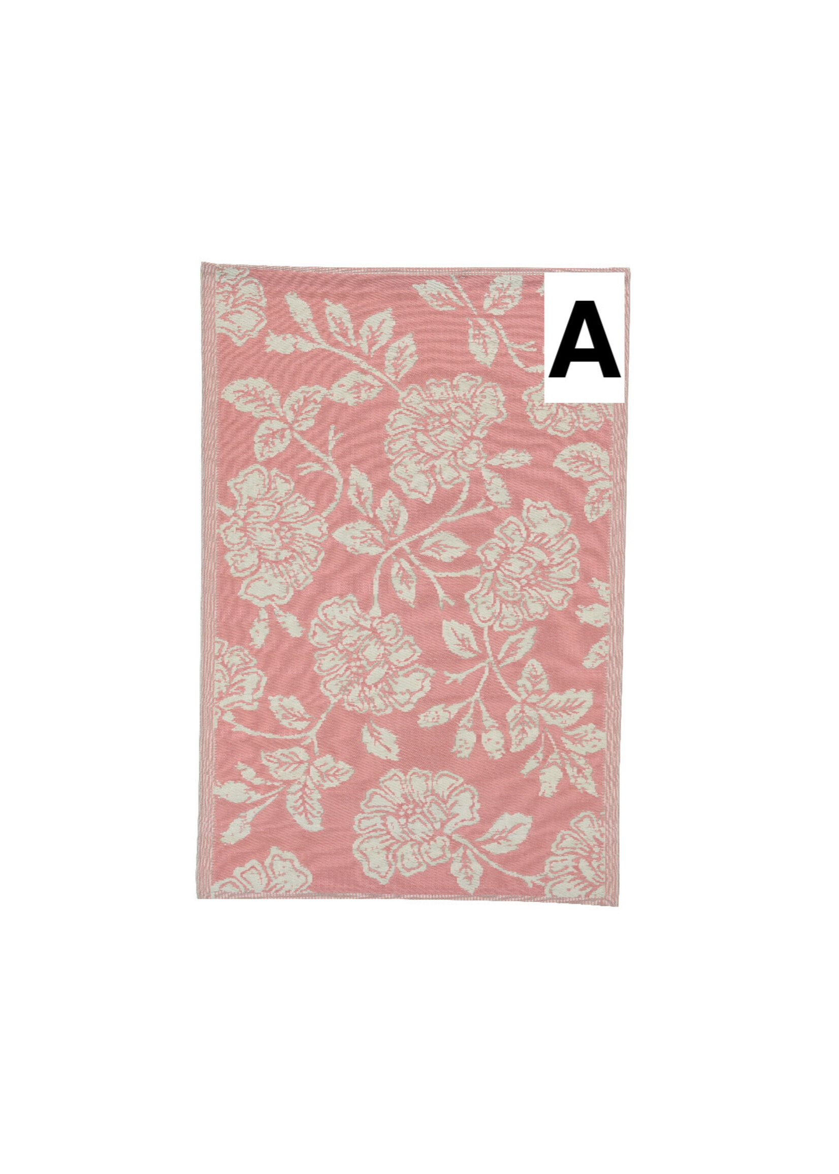 Decoris Outdoor Rug Flower Pastel Pink, Pink, Yellow  180 x 120cm