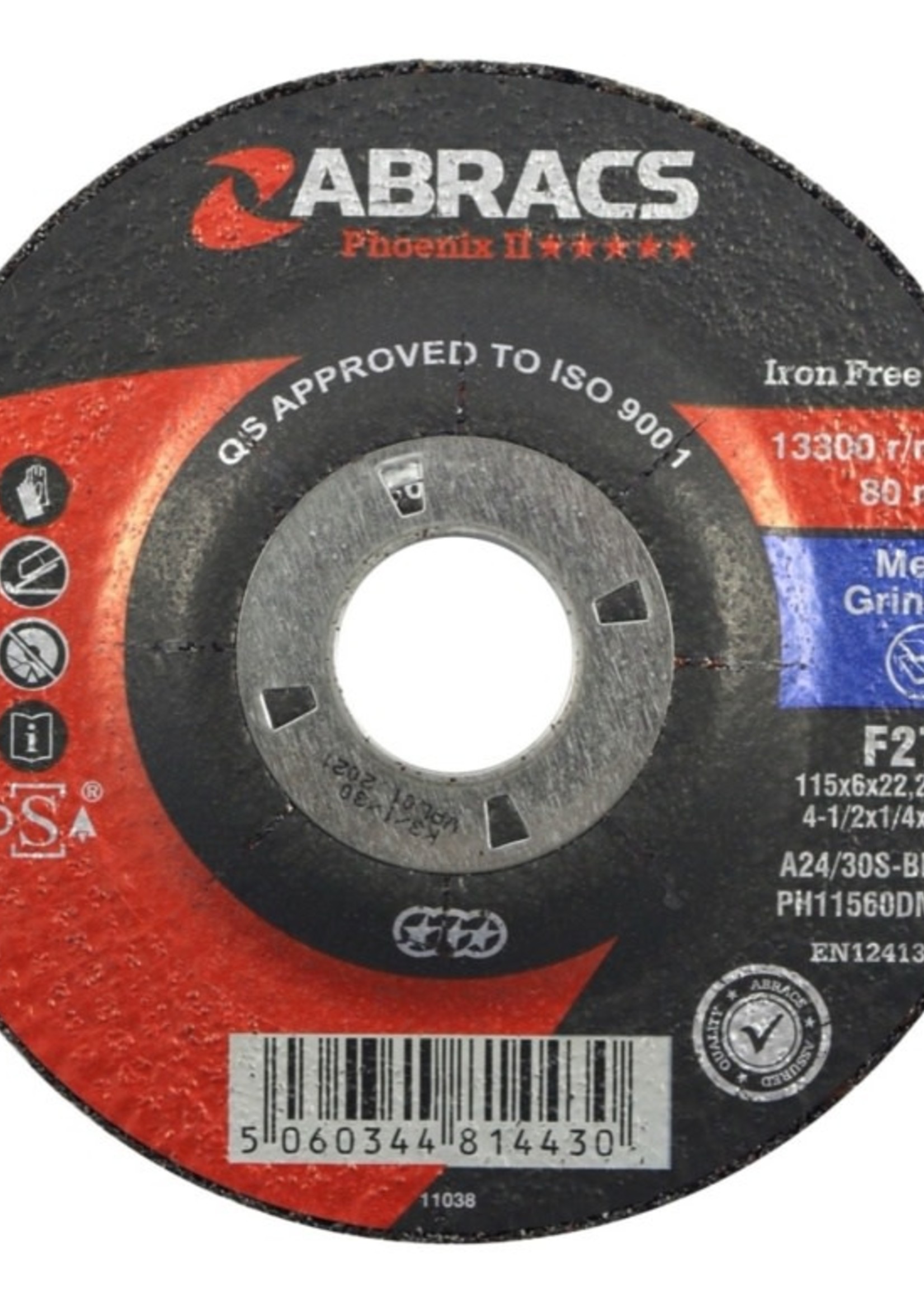 Abracs Abracs DPC Metal Grinding Disc 115 x 6 x 22mm