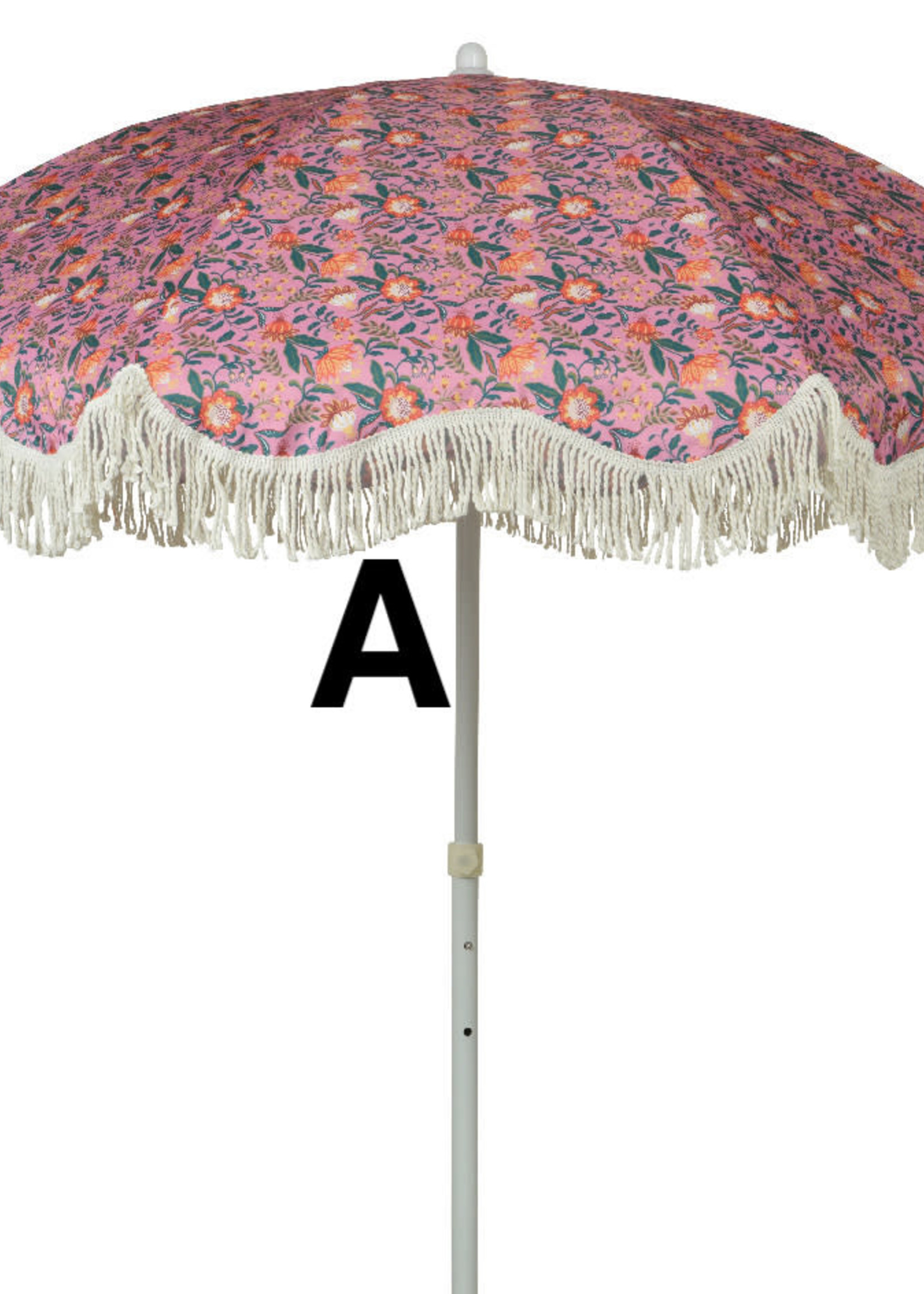 Decoris Floral Parasol with Tassels Pink Or Cream