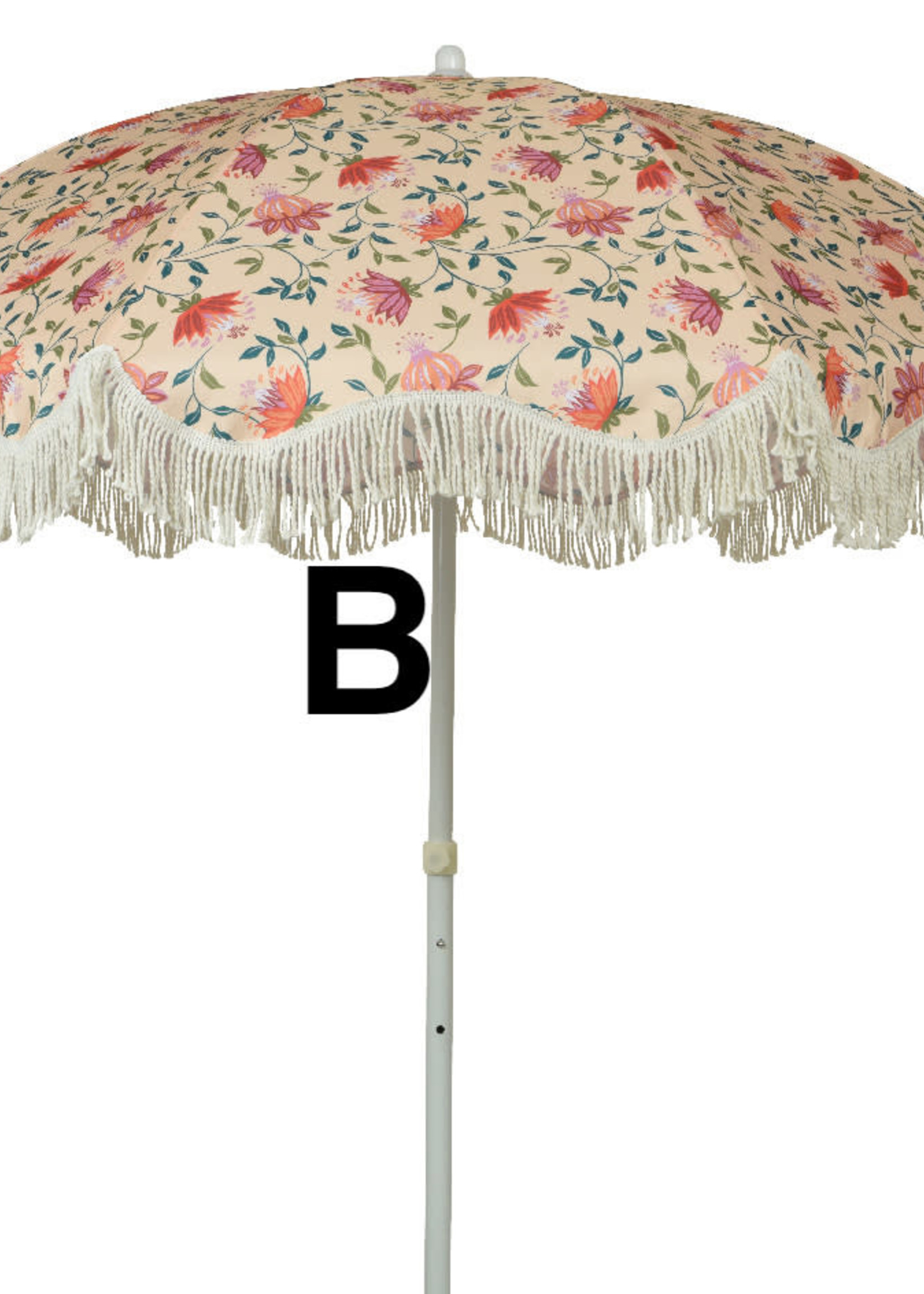 Decoris Floral Parasol with Tassels Pink Or Cream