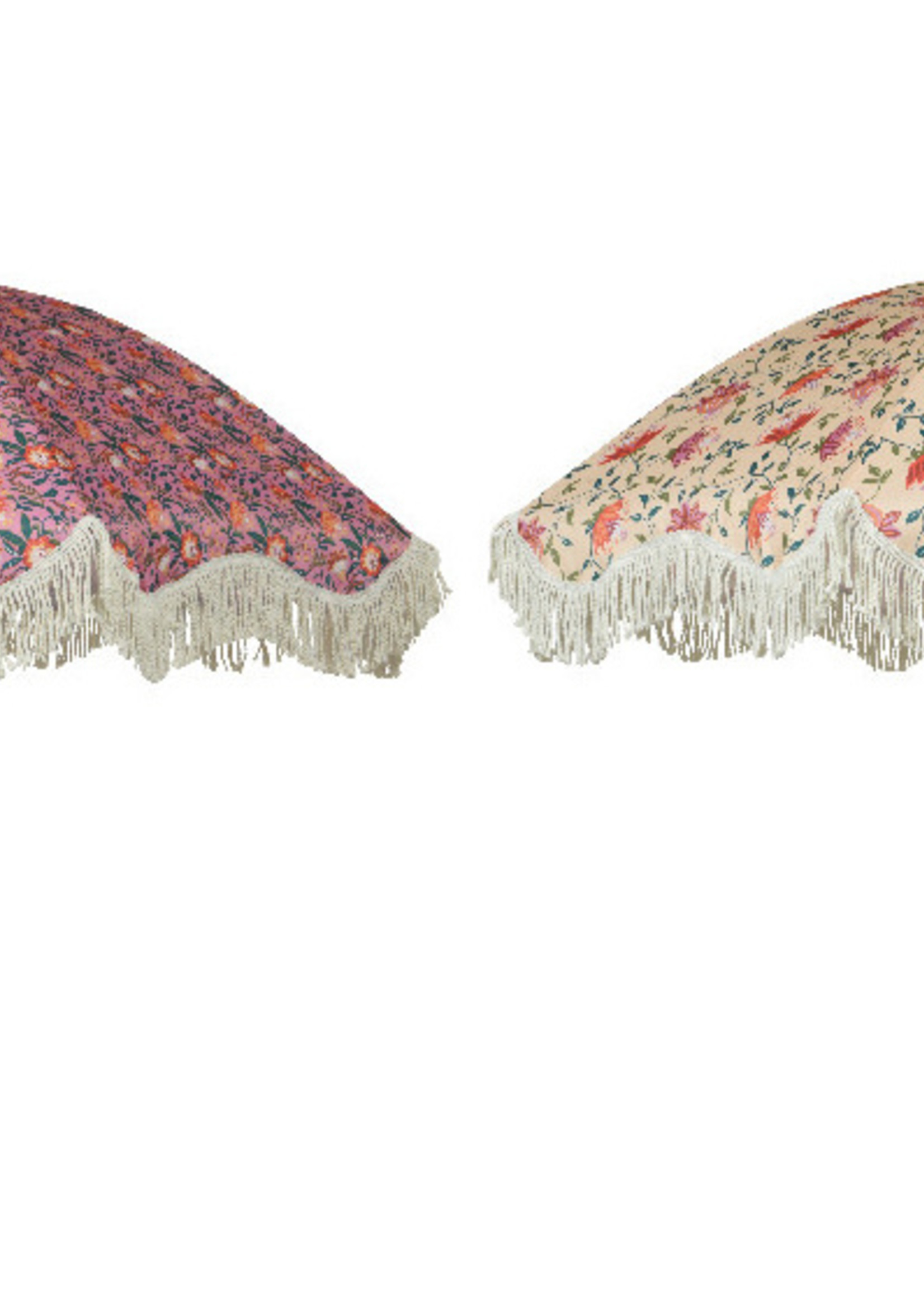 Decoris Floral Parasol with Tassels Pink Or Cream