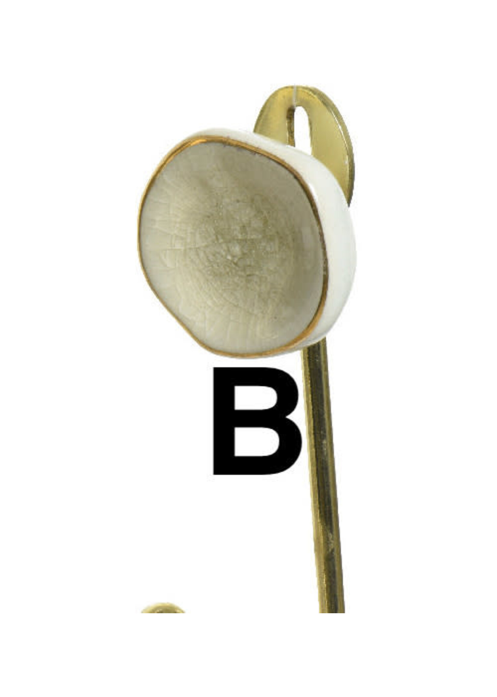 Decoris Speckled Ceramic and brass hook 14x5cm