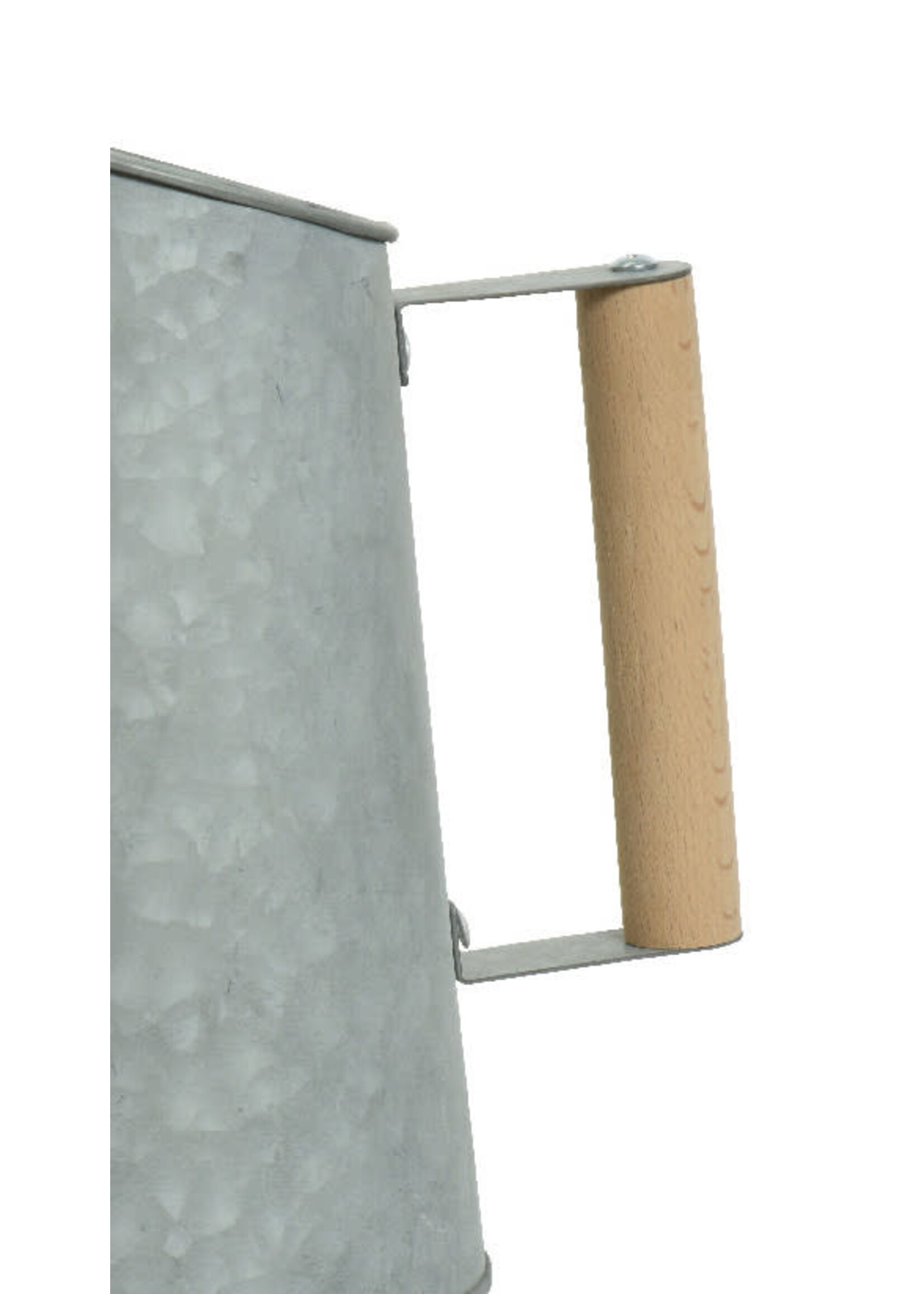 Decoris Galvanised Watering Can - Wooden Handle 29 x 12 x 22cm