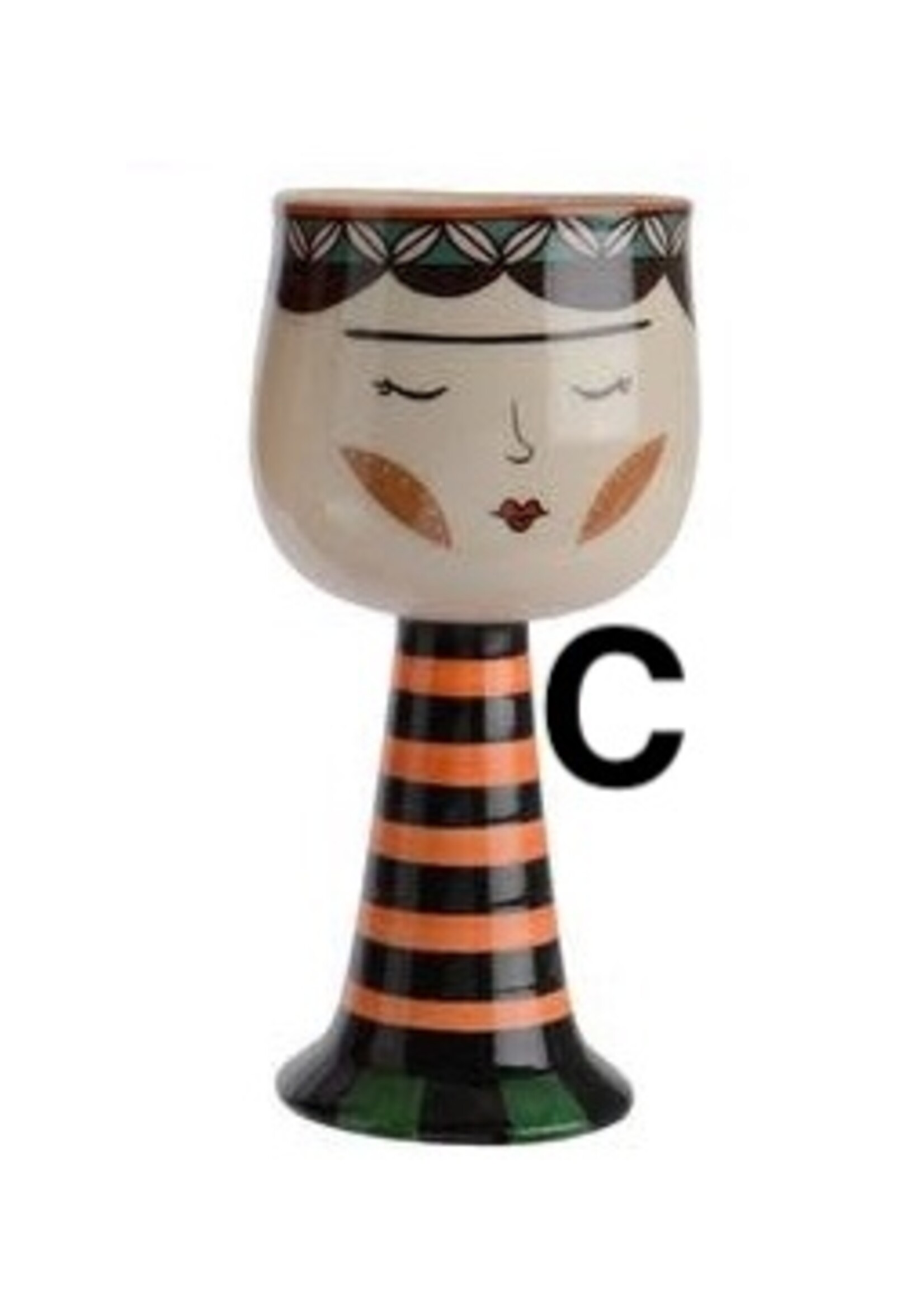 KaemingkS9 Doll Planters Stripes Tall 9x19.5cm (3 Designs Available)