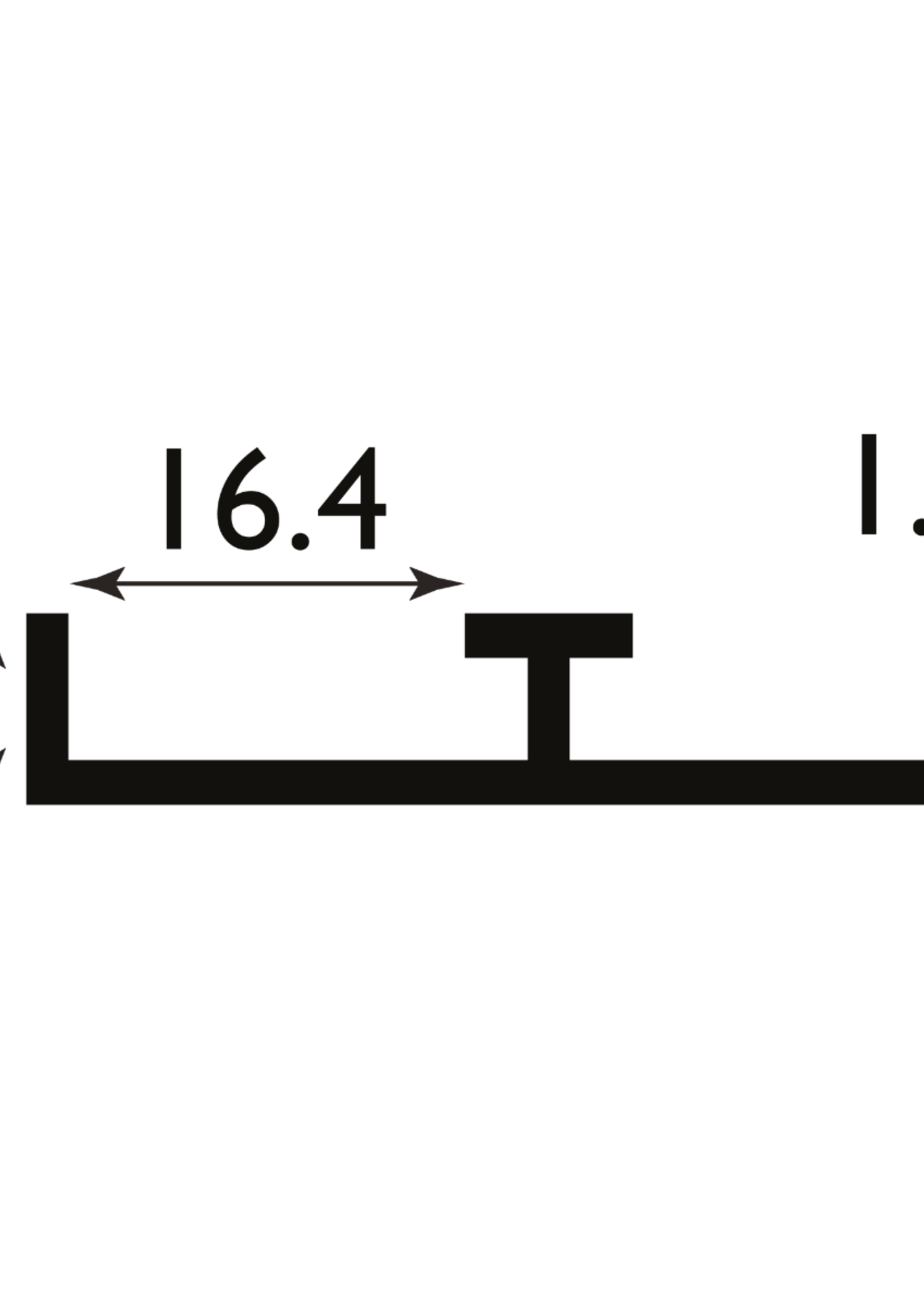Easyfix Double Track Bottom Teak (W)16mm (L)2.44m