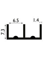 Easyfix Double Track Bottom Teak (W)6mm (L)2.44m