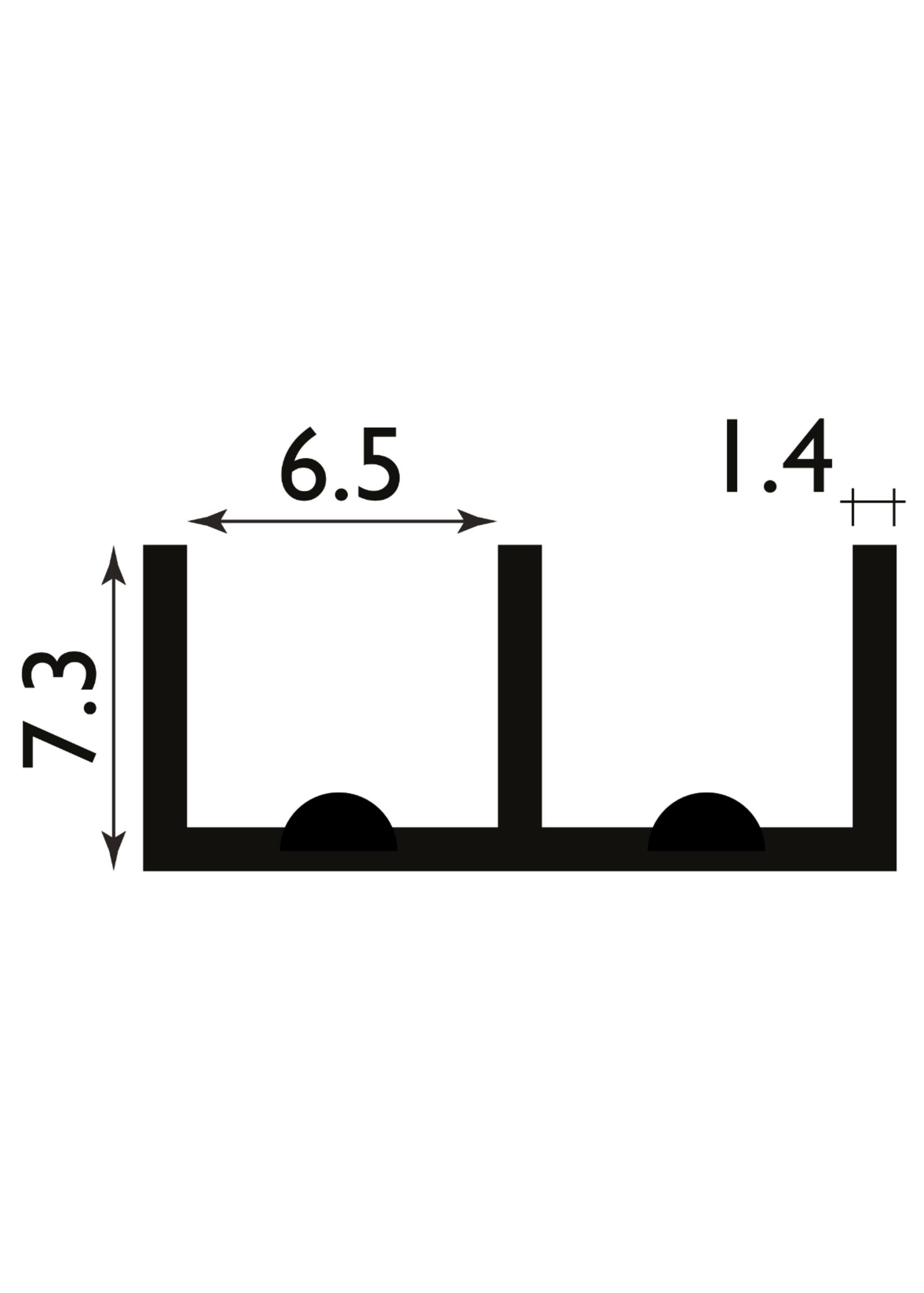 Easyfix Double Track Bottom Teak (W)6mm (L)2.44m