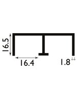 Easyfix Double Track Top Teak (W)16mm (L)2.44m