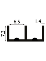 Easyfix Double Track Bottom White (W)6mm (L)2.44m