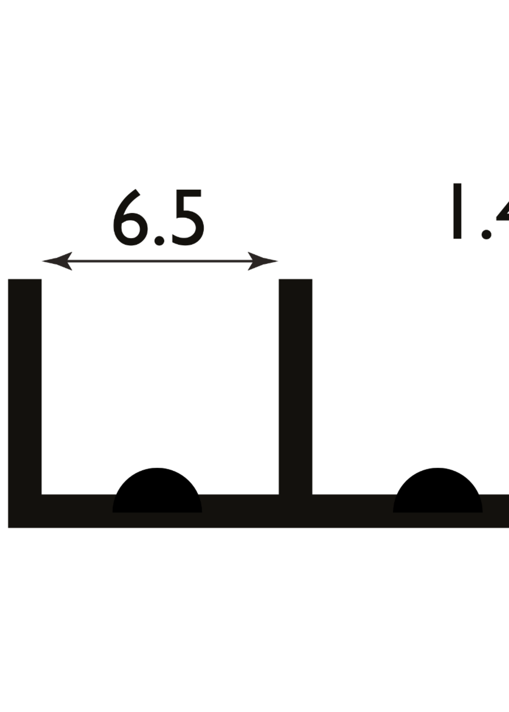Easyfix Double Track Bottom White (W)6mm (L)2.44m