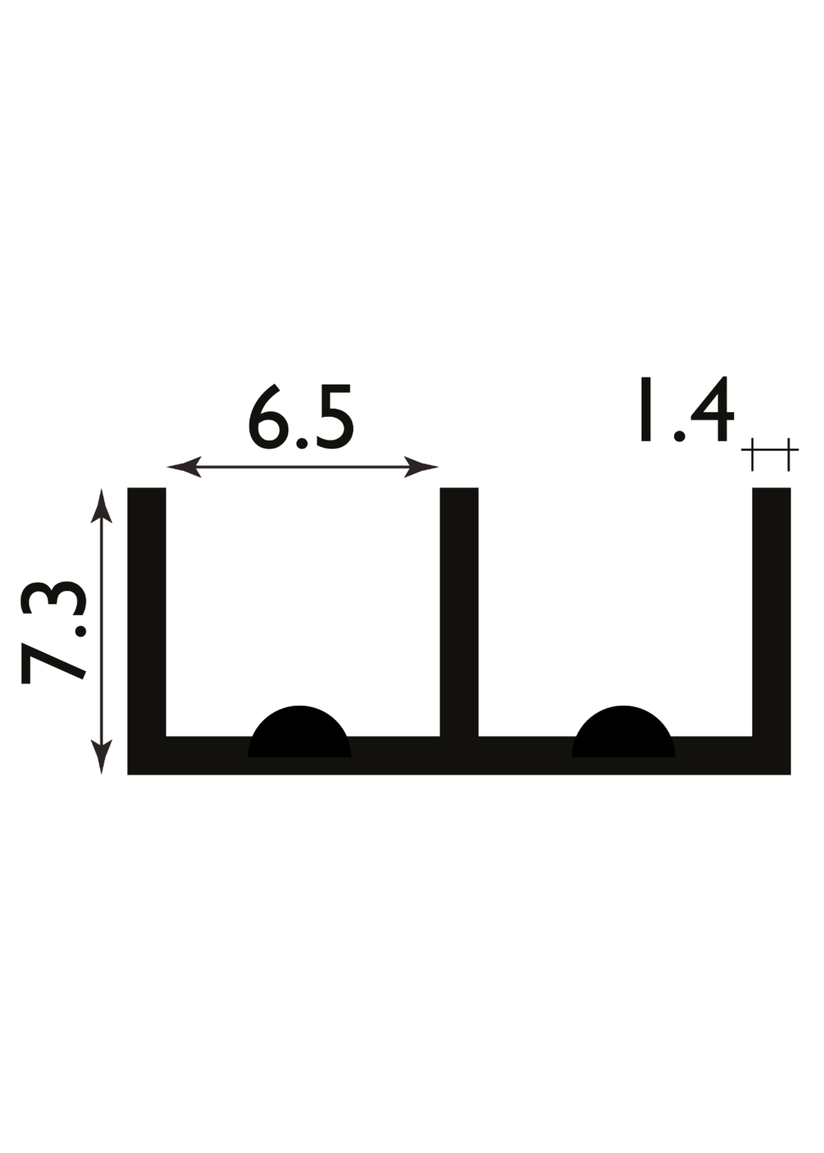 Easyfix Double Track Bottom White (W)6mm (L)2.44m