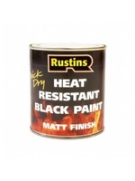 Rustins Rustins Quick Dry Heat Resistant Matt Black Paint 500ML