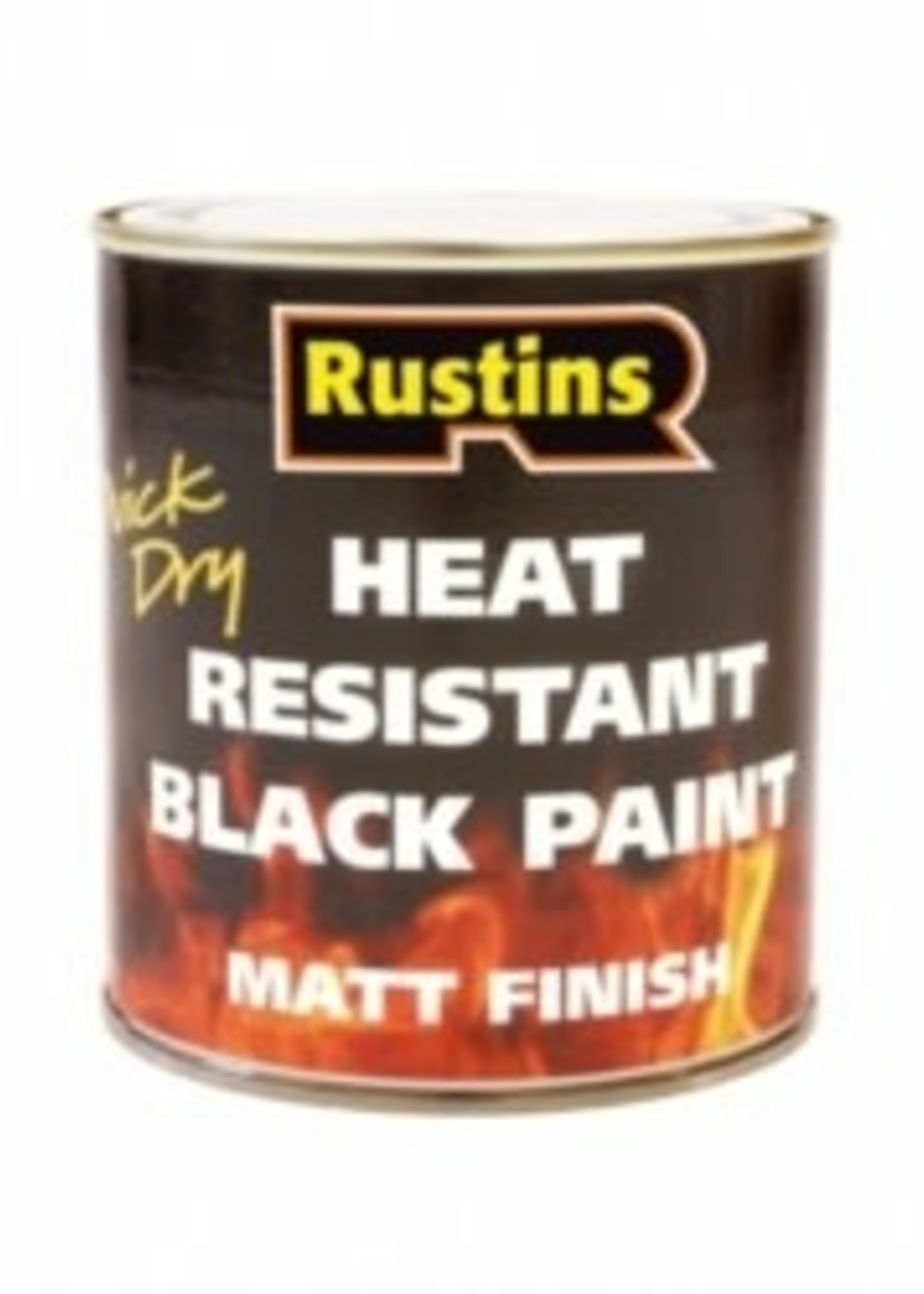 Rustins Rustins Quick Dry Heat Resistant Matt Black Paint 500ML