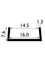 Easyfix Plastic Clip On Edging Flat White (W)16mm (L)2.44m