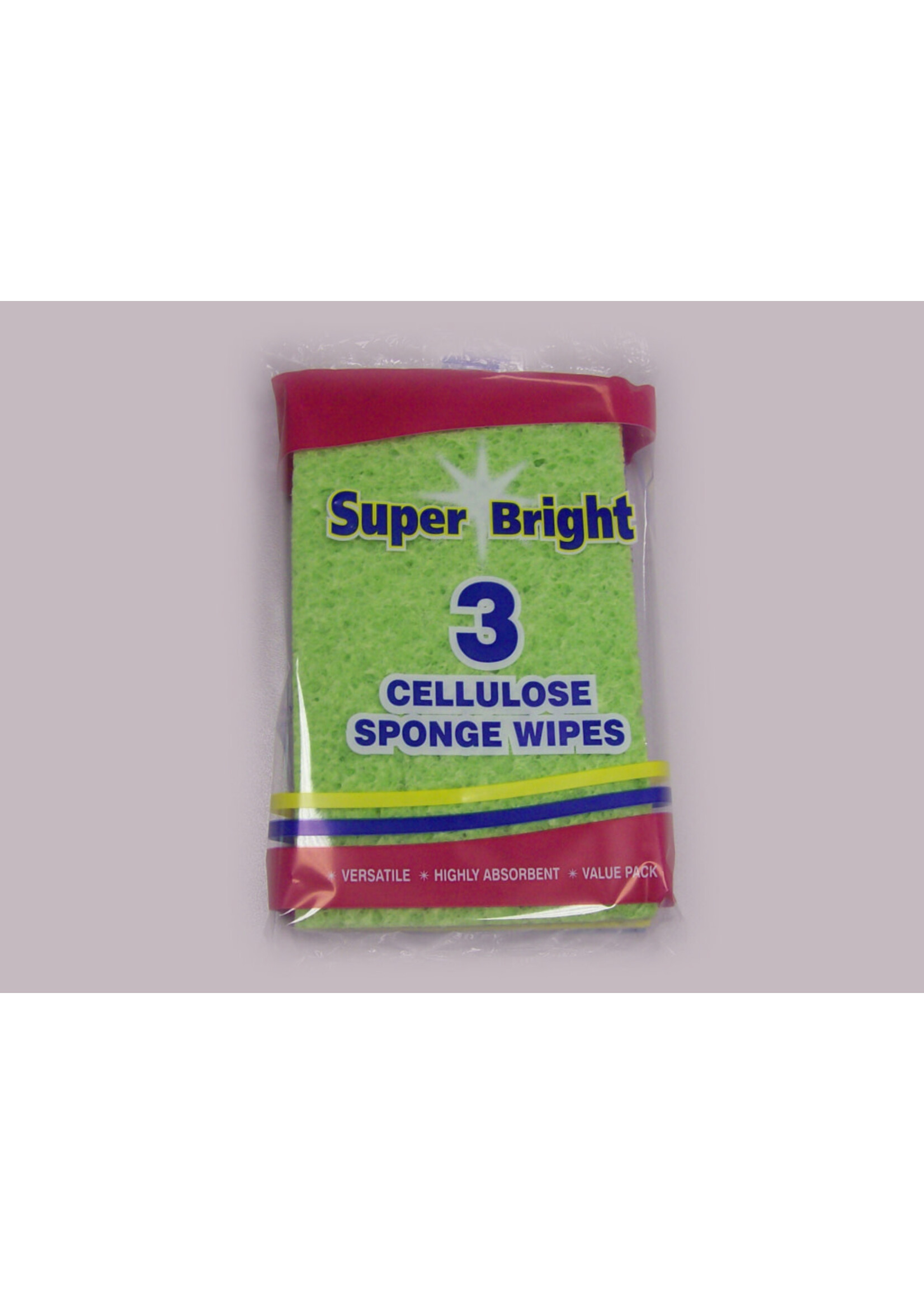 Superbright Cellulose Sponge Wipes 3pk