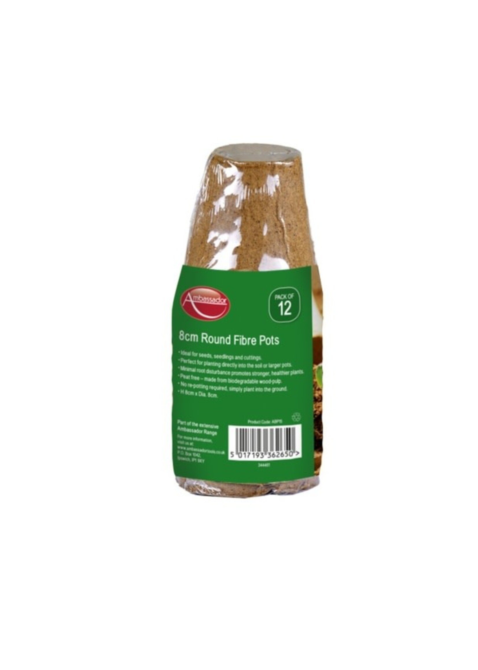Ambassador Ambassador Round Fibre Pots 8cm Pack 12