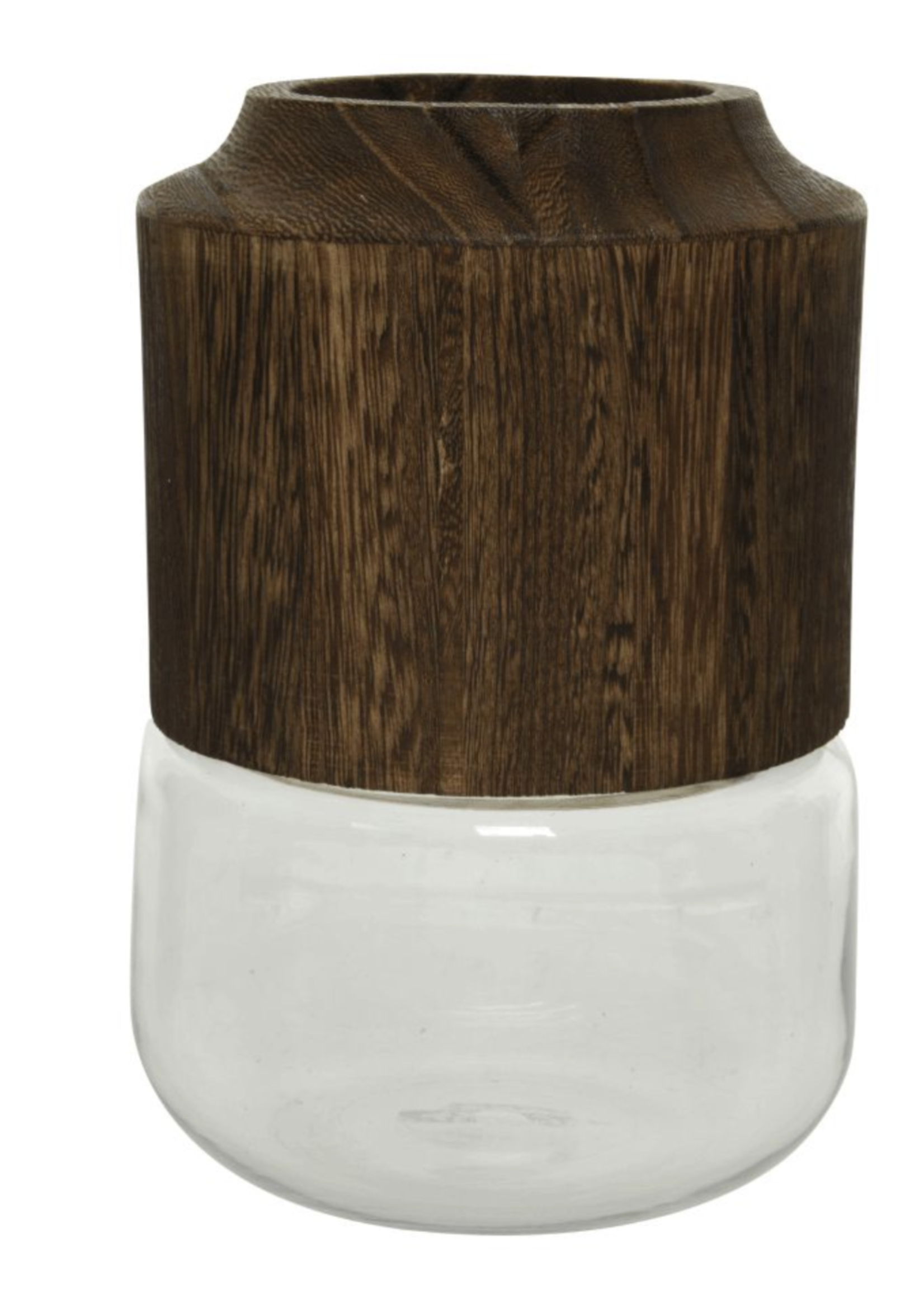 Decoris Decori Wood and Glass Vase 20cm