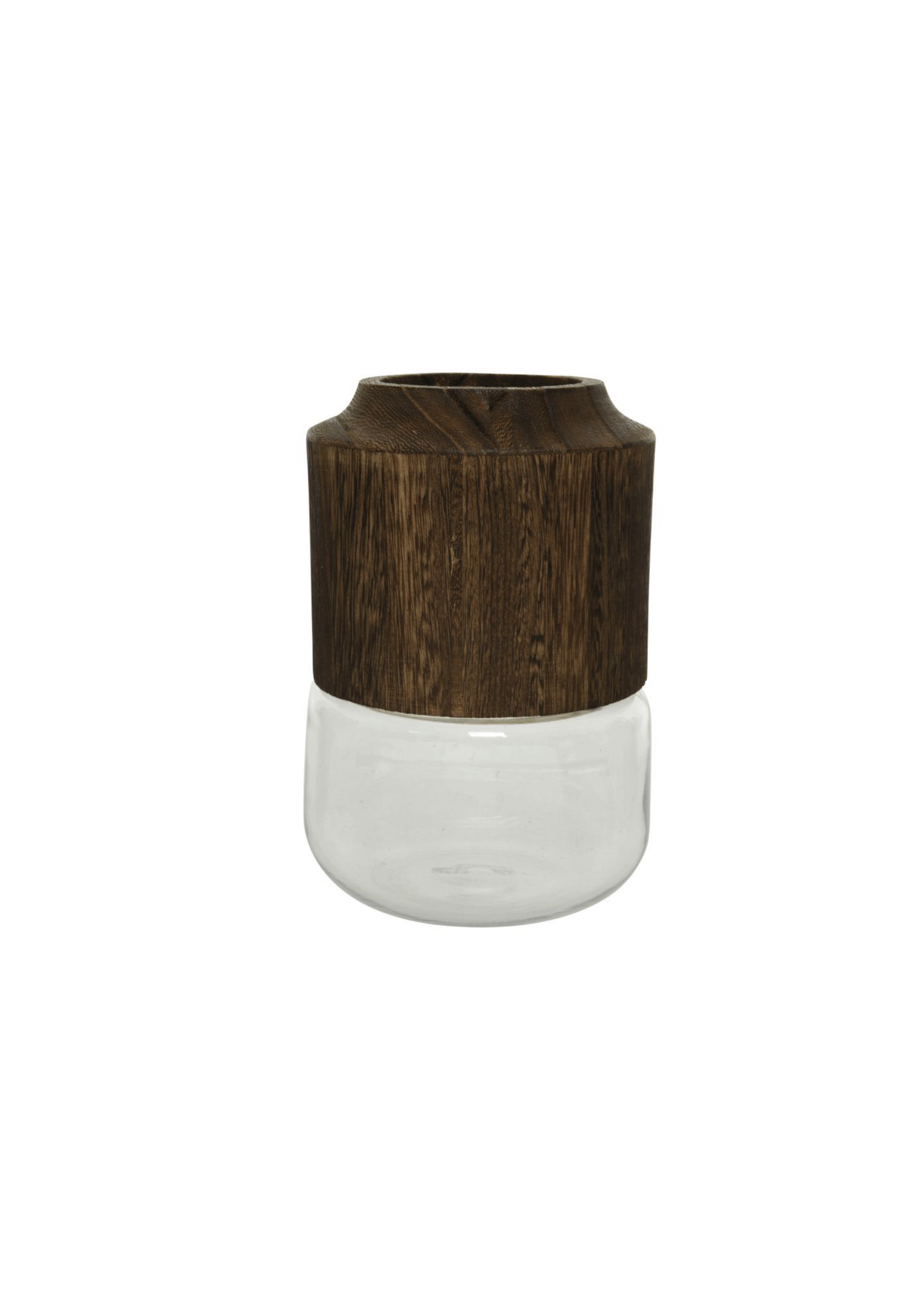 Decoris Decori Wood and Glass Vase 20cm