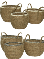 Decoris Basket rush grass braided cornleaf Medium 30cm