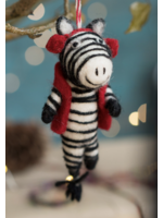 Namaste Felt Zebra In Earmuffs Fairtrade