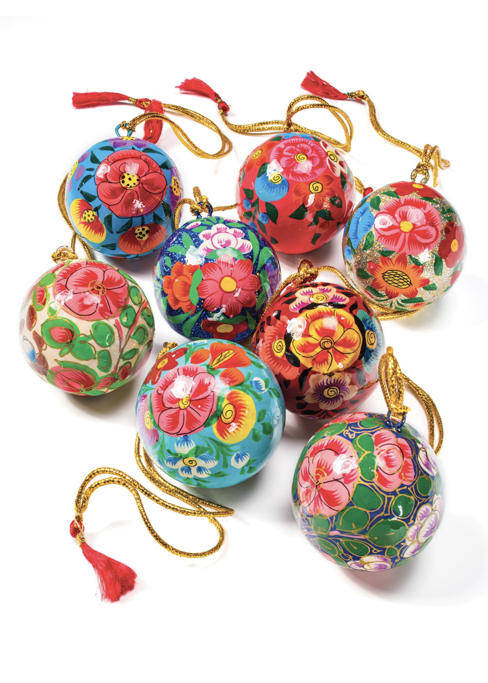 Namaste Hand Painted Papier Mache Bauble 4cm