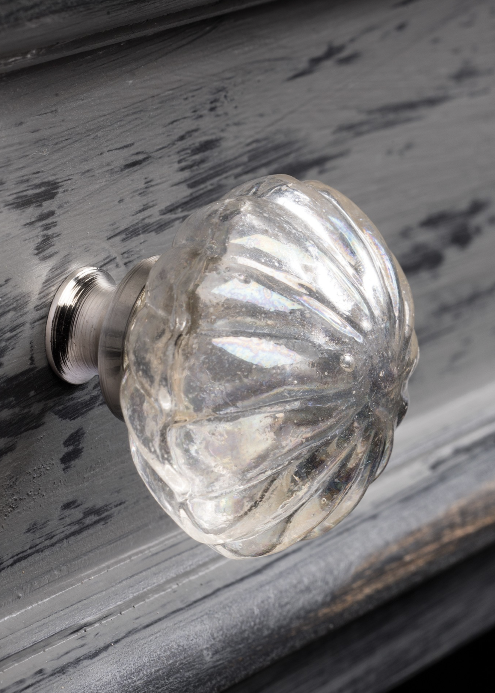 Namaste Large Handmade Clear Glass Doorknob