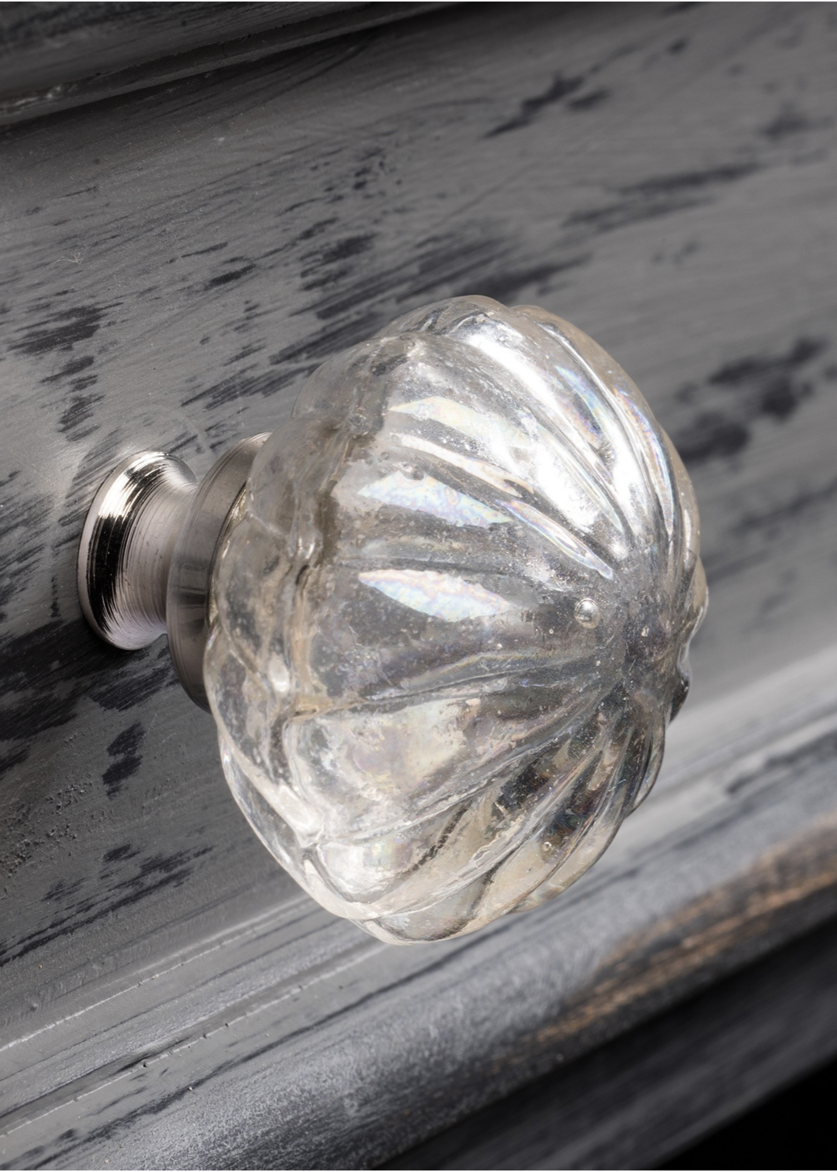 Namaste Large Handmade Clear Glass Doorknob