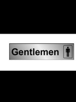 House Nameplate Co Metal Effect Gentlemen information sign  5x22.5cm