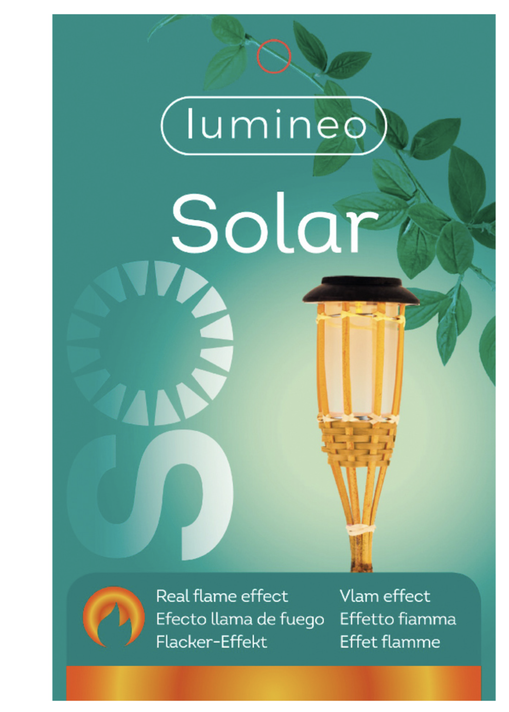 Lumineo Solar Bamboo Torch With Flame Effect