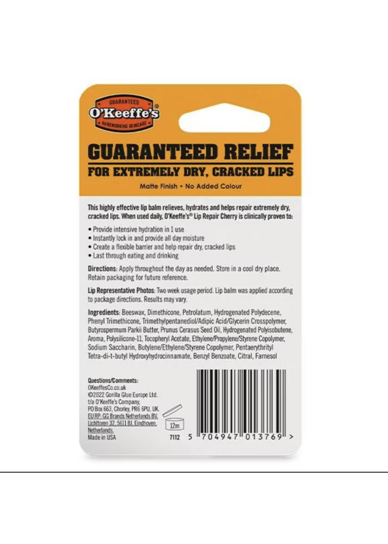 O'Keeffe's Lip Repair Cherry