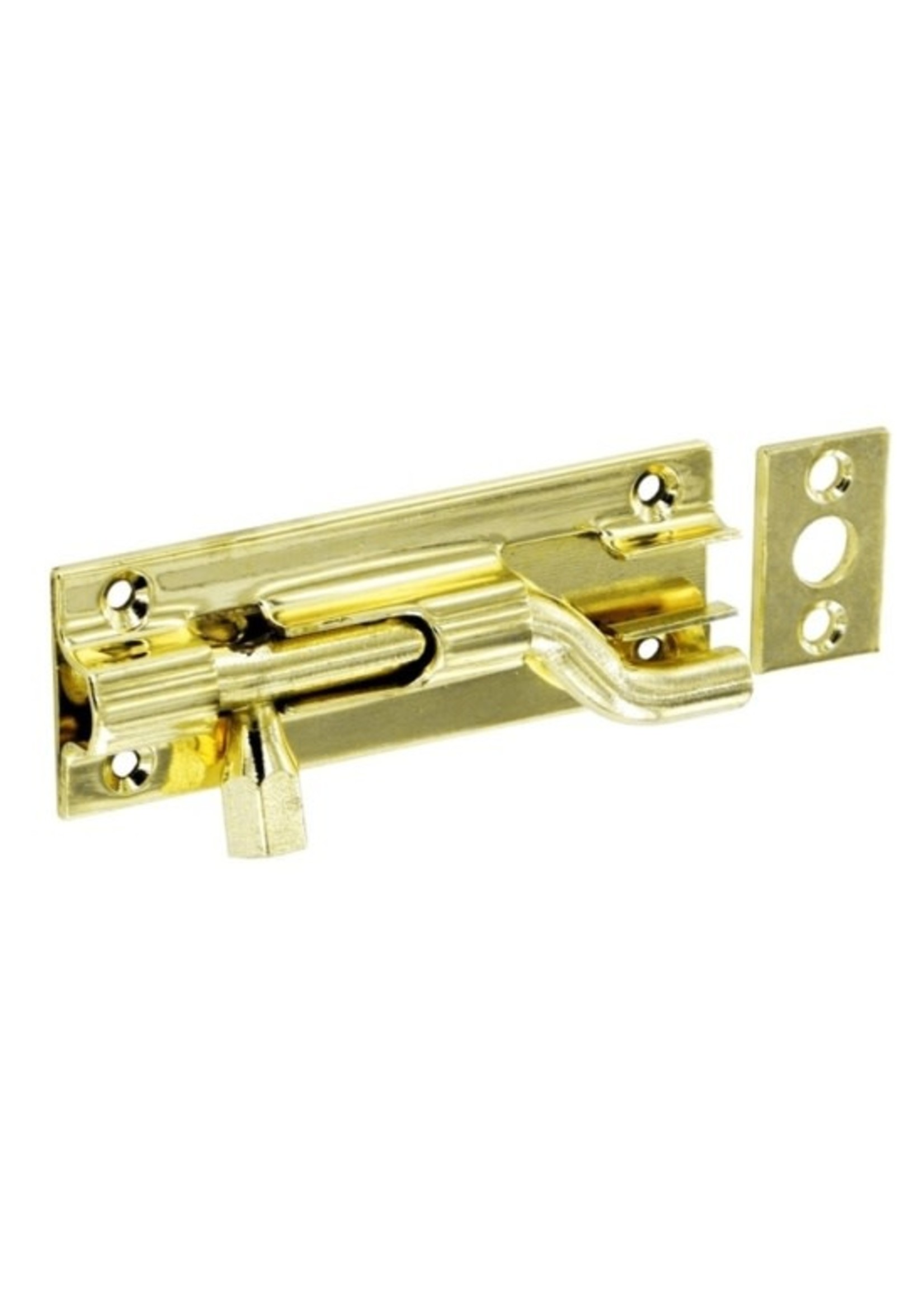 Securit Securit Door Bolt Necked 75mm Brass S1527