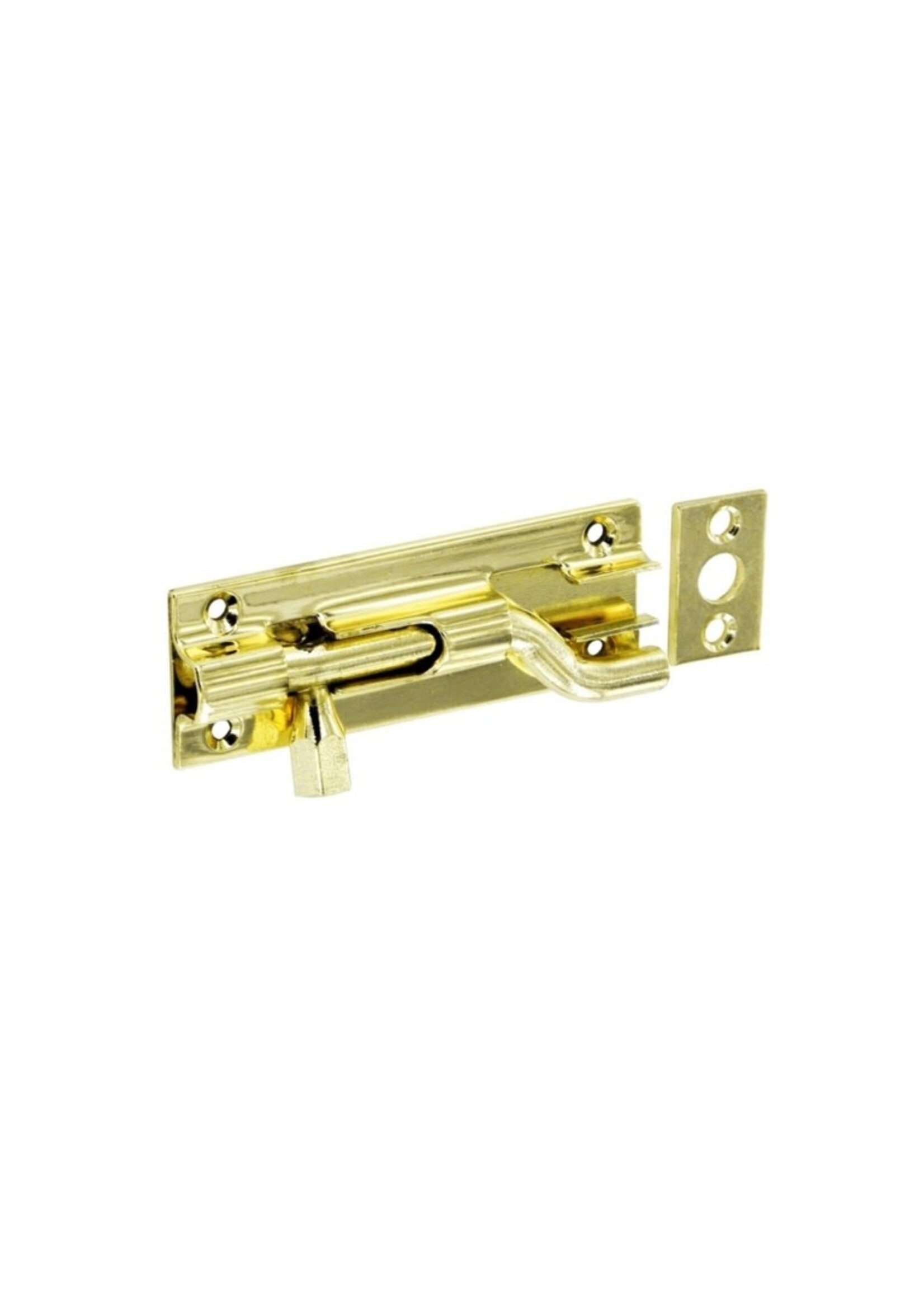 Securit Securit Door Bolt Necked 75mm Brass S1527